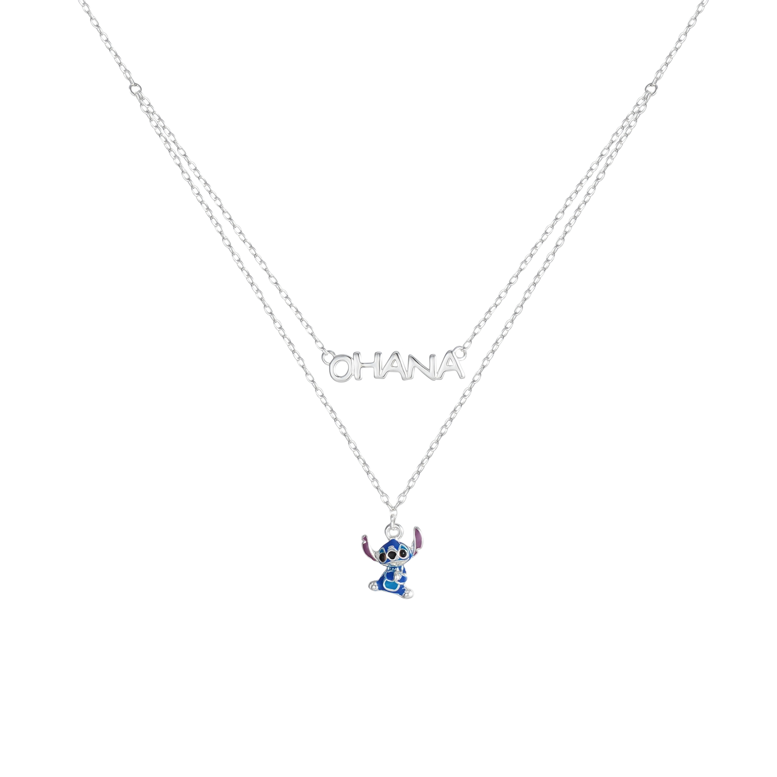 Srebrny naszyjnik Stitch Ohana, próba 925