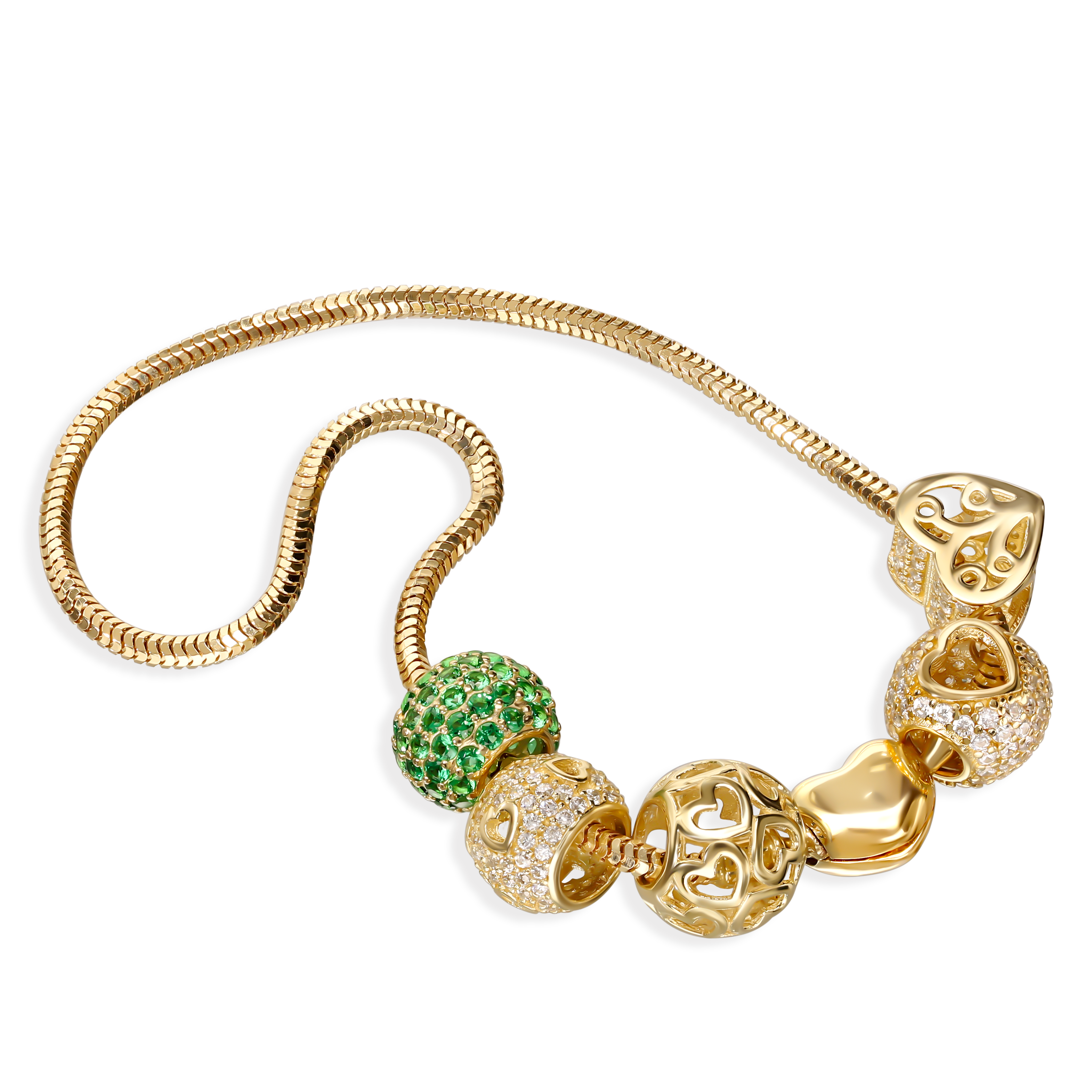 Zawieszka charms złoty w kształcie serca z drzewkiem, próba 585