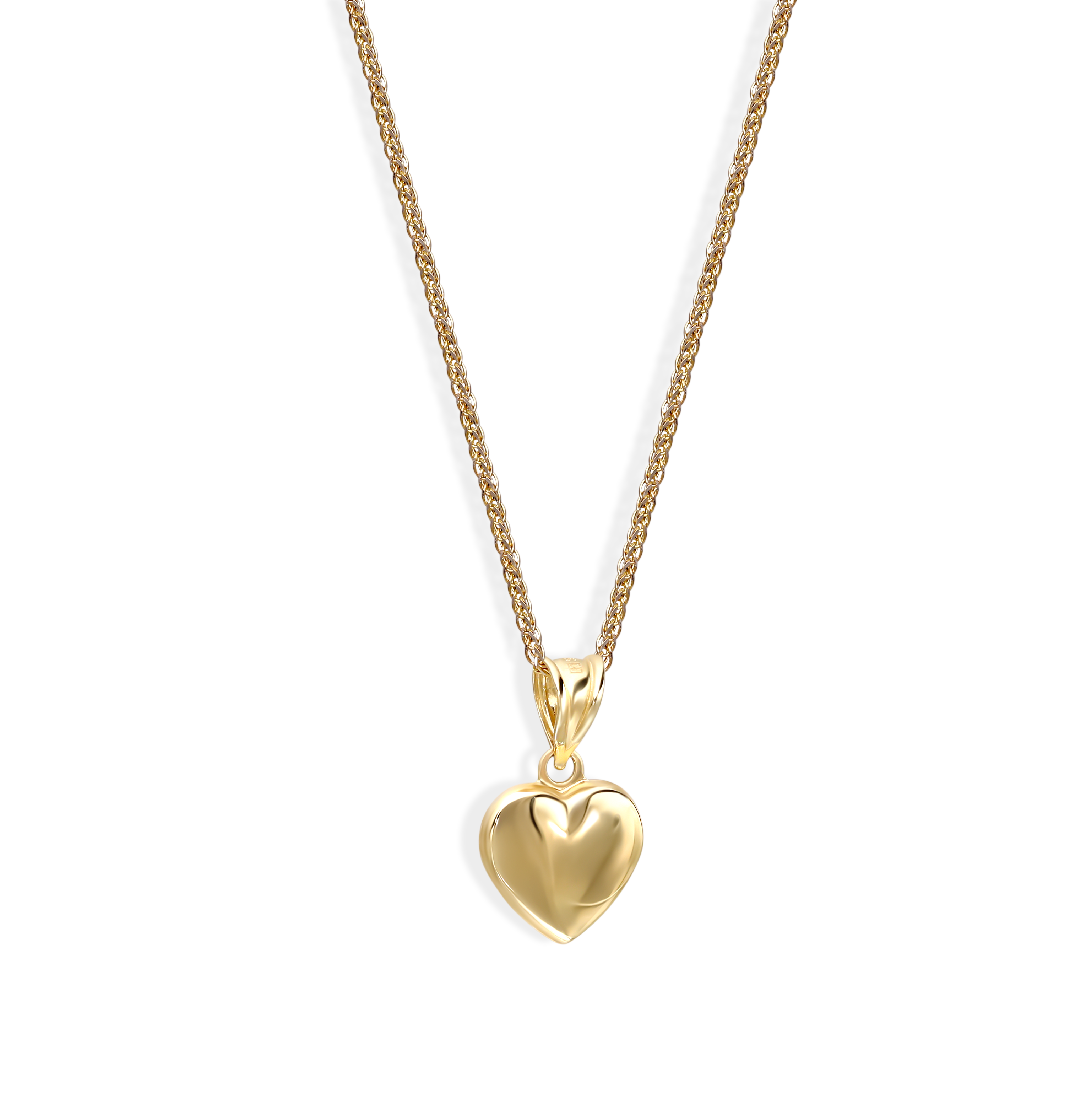 Zawieszka złota w kształcie serca z dekoracyjną powierzchnią, próba 585