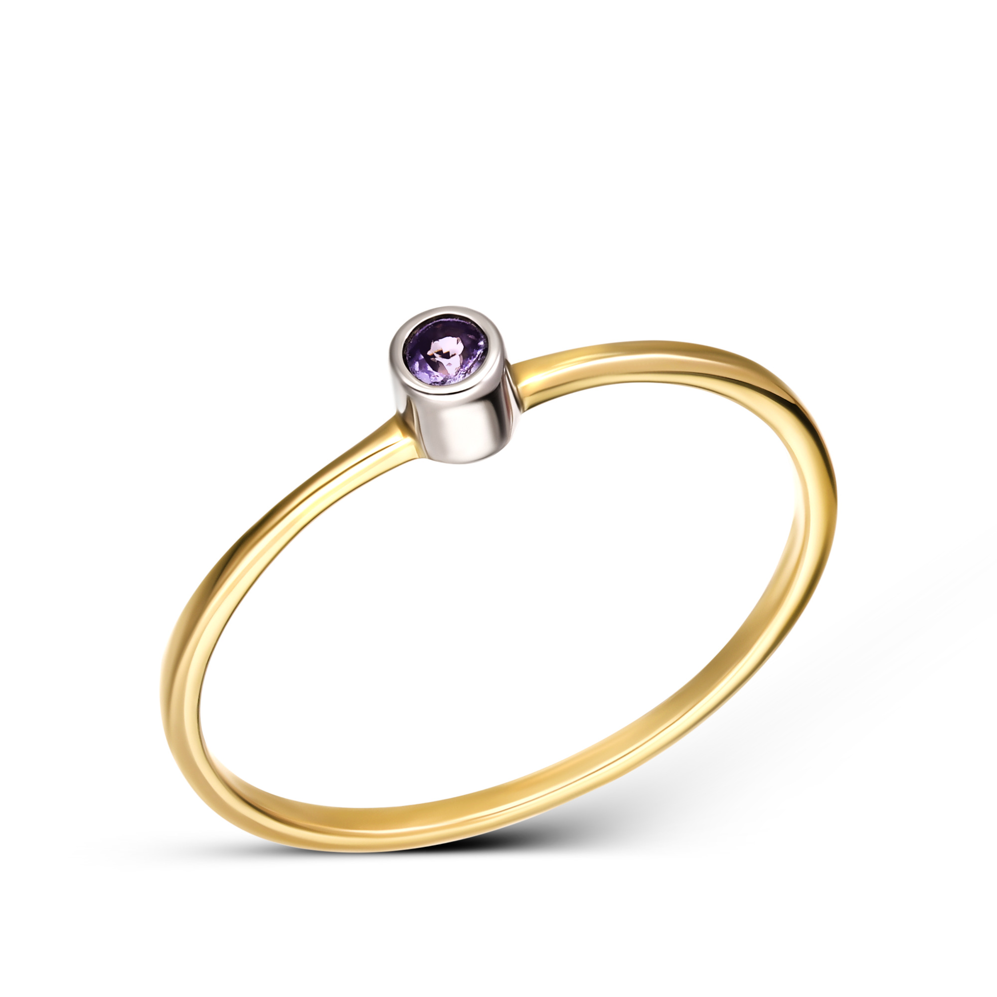 Delikatny złoty pierścionek z tanzanitem naturalnym, rozmiar 15, próba 585