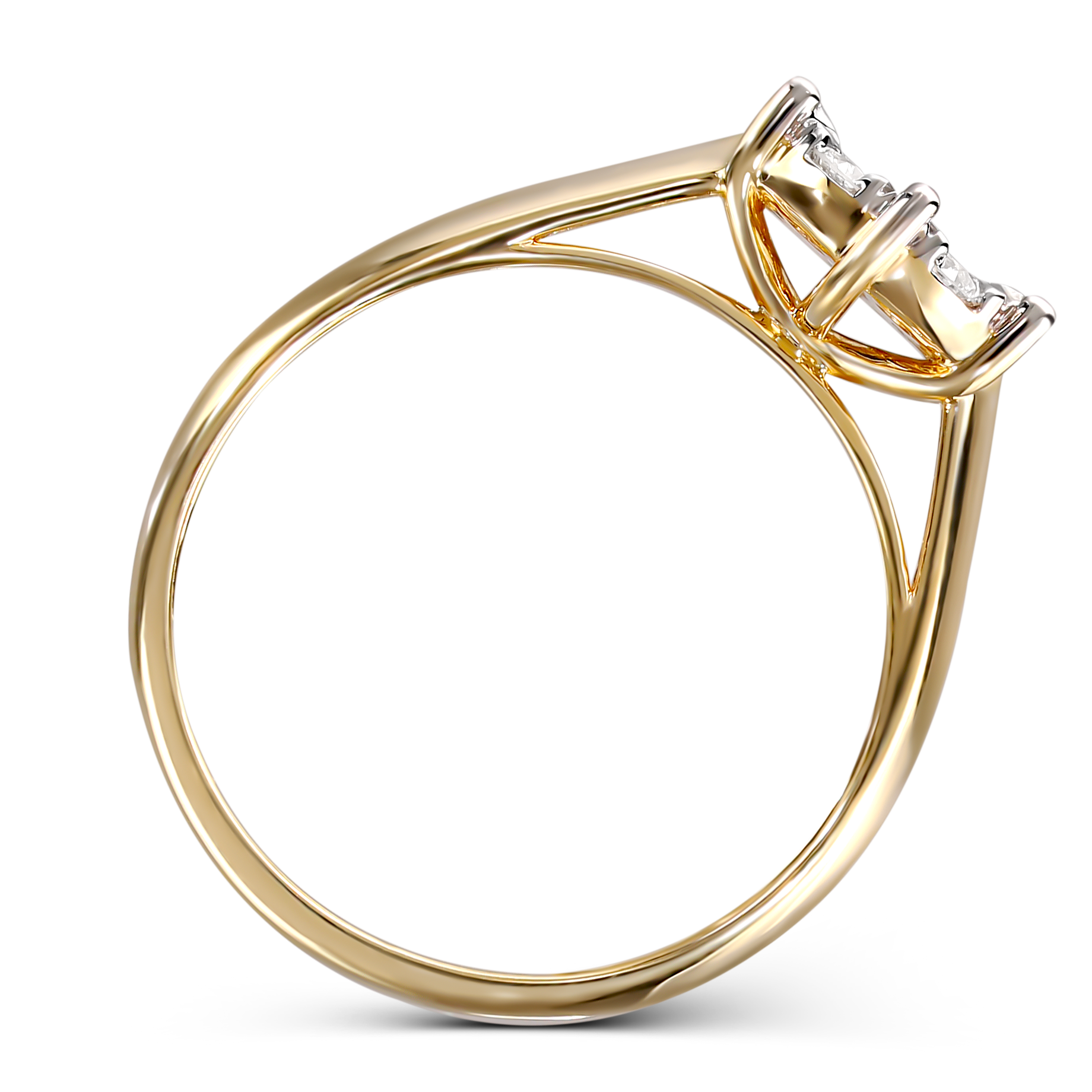 Pierścionek złota z diamentami naturalnymi 0.6 ct, próba 585