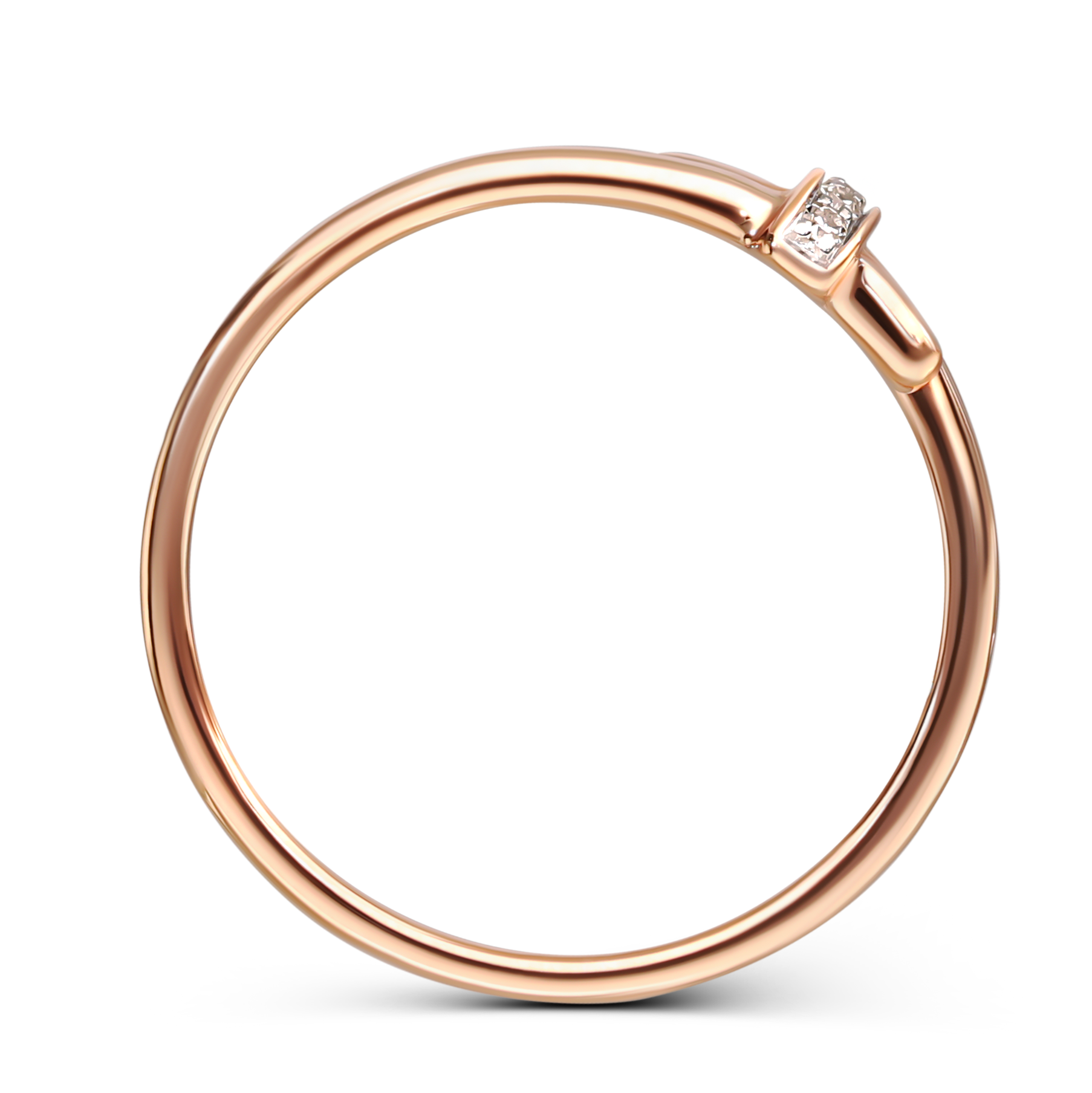 Pierścionek z różowego złota z diamentami naturalnymi 0.03 ct, próba 585