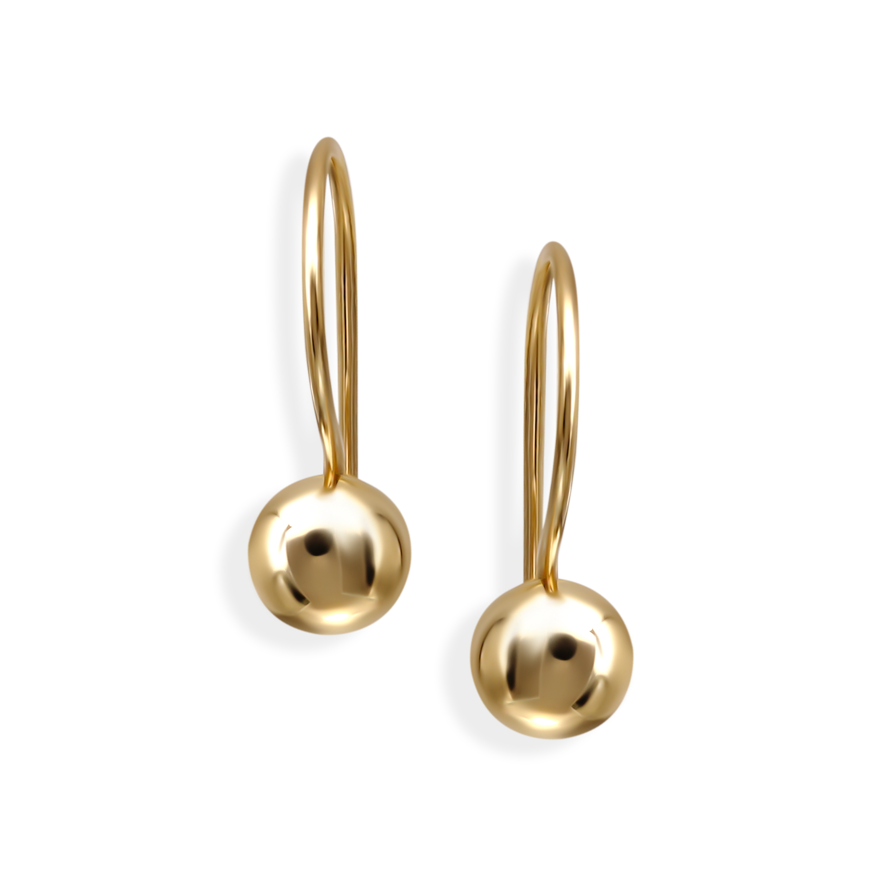 Złote kolczyki na zapięciu typu bigiel, próba 585