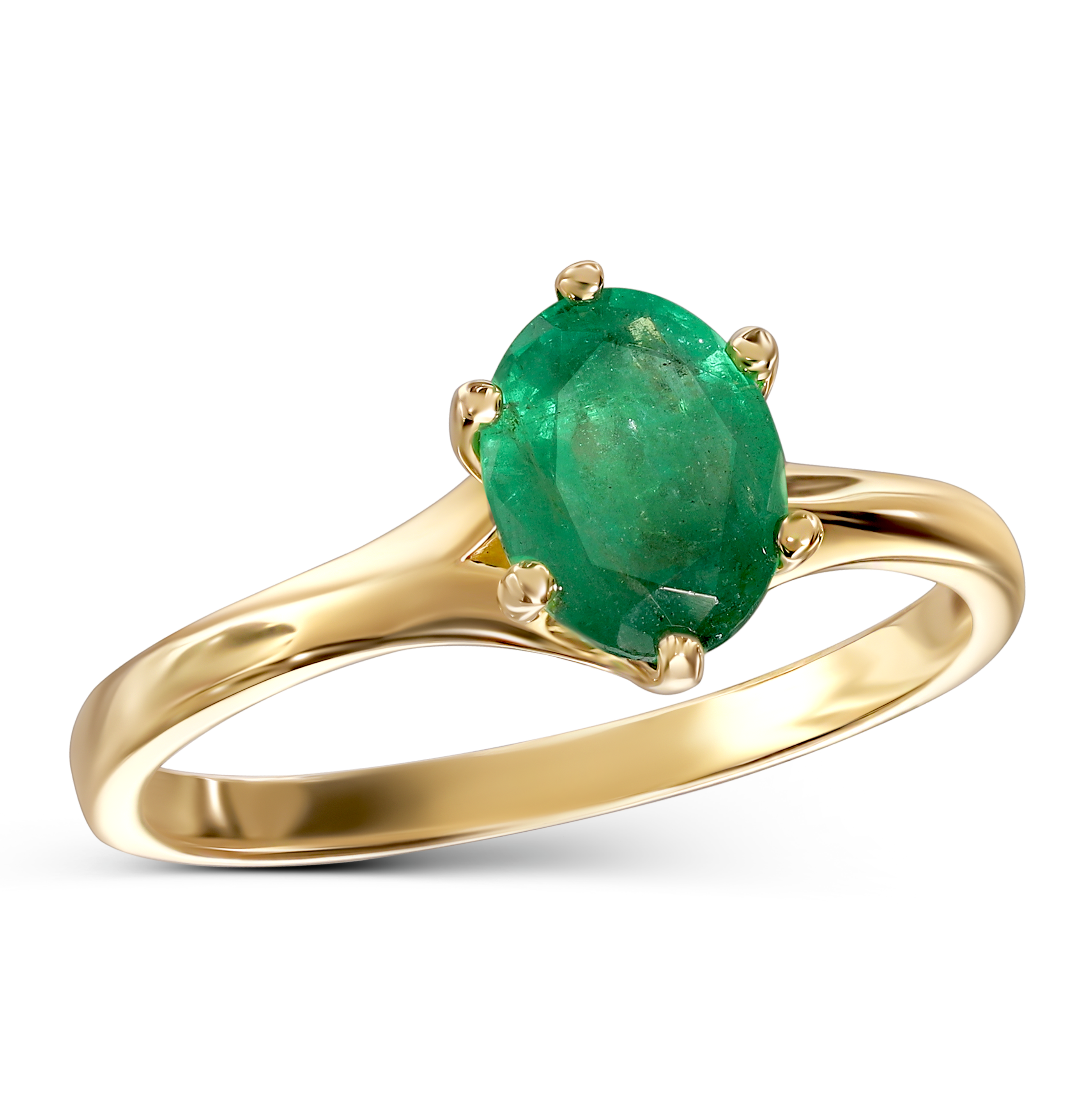 Pierścionek złoty ze szmaragdem 0.95 ct, próba 585