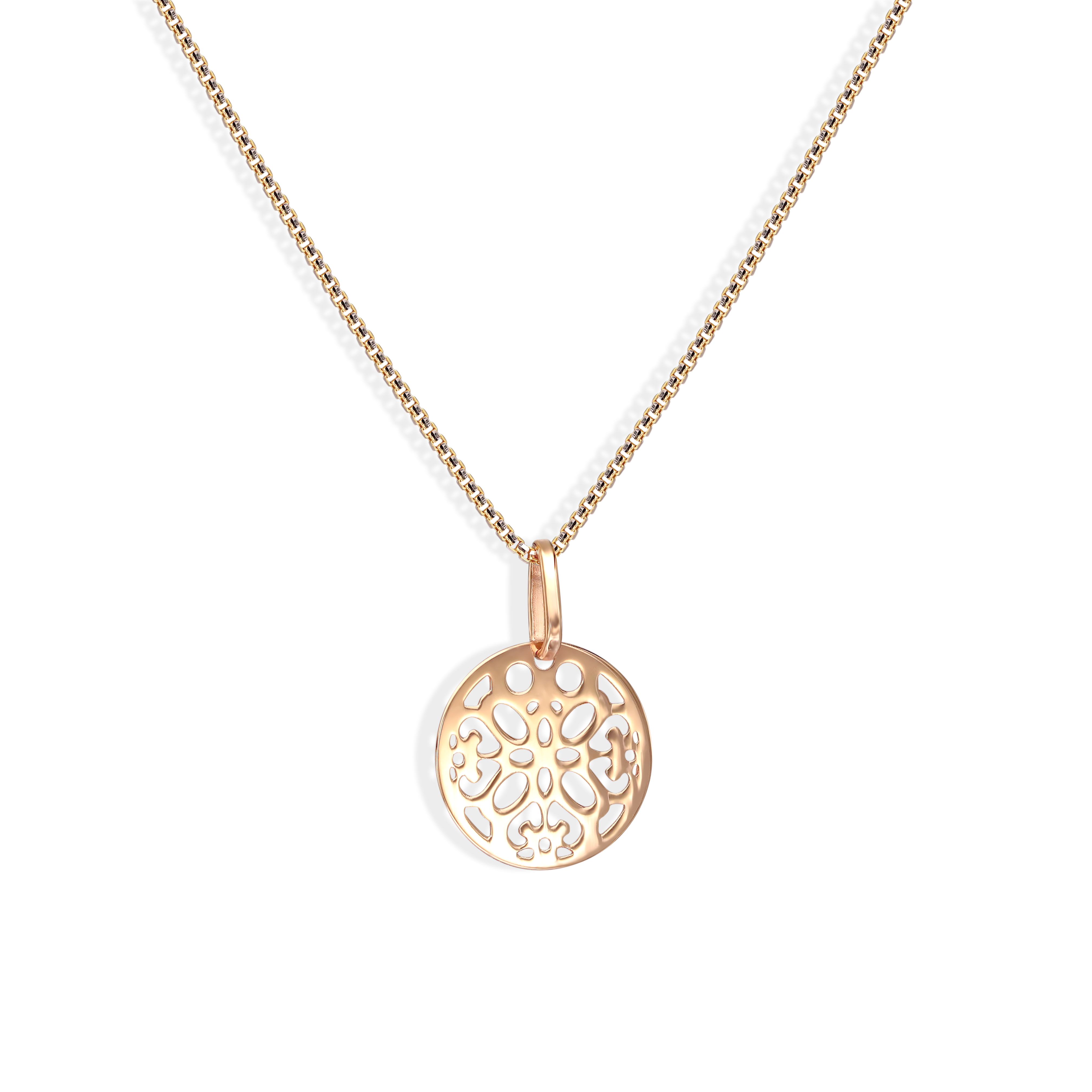 Zawieszka okrągła z różowego złota, ptóba 585