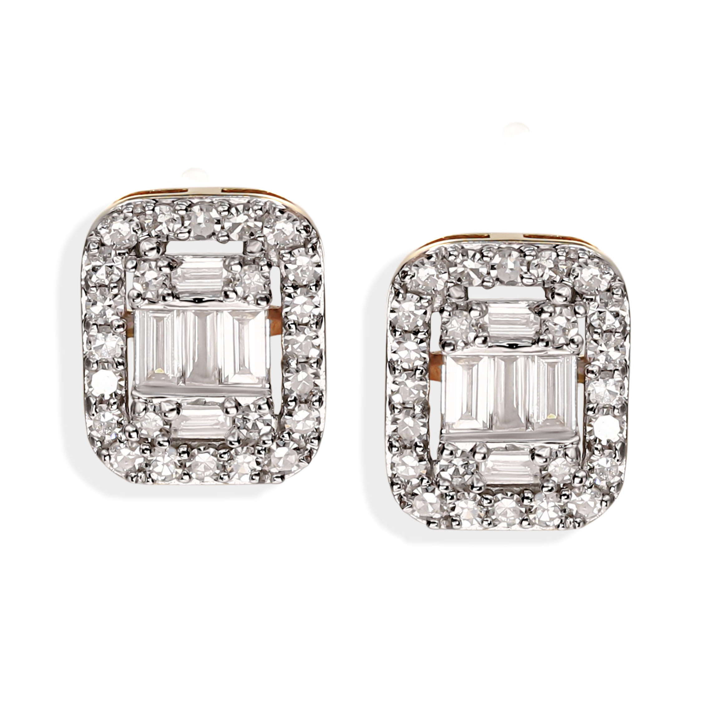 Kolczyki złote sztyfty z diamentami naturalnymi 0.39 ct, próba 585