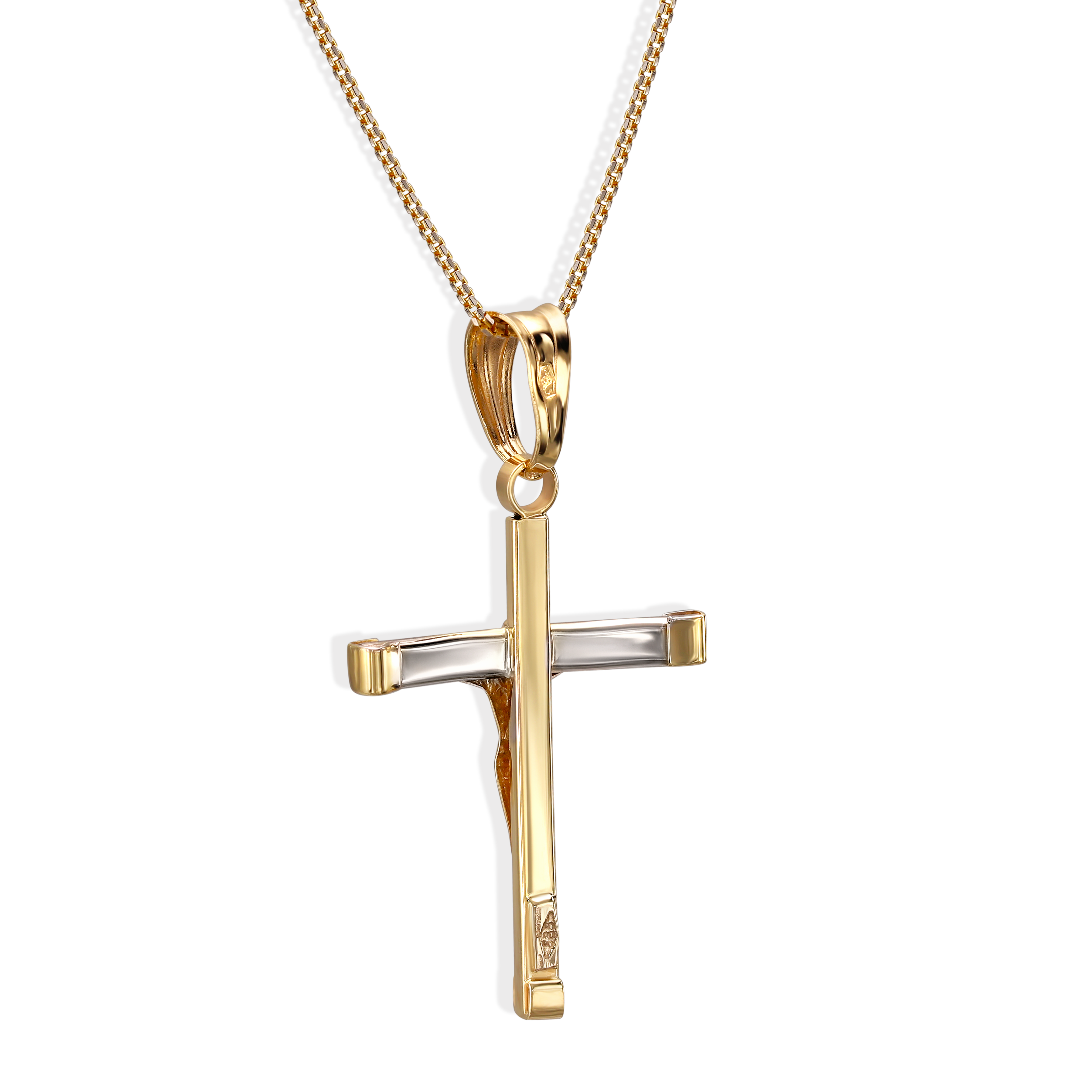 Złoty krzyżyk z wizerunkiem Jezusa Chrystusa, próba 585