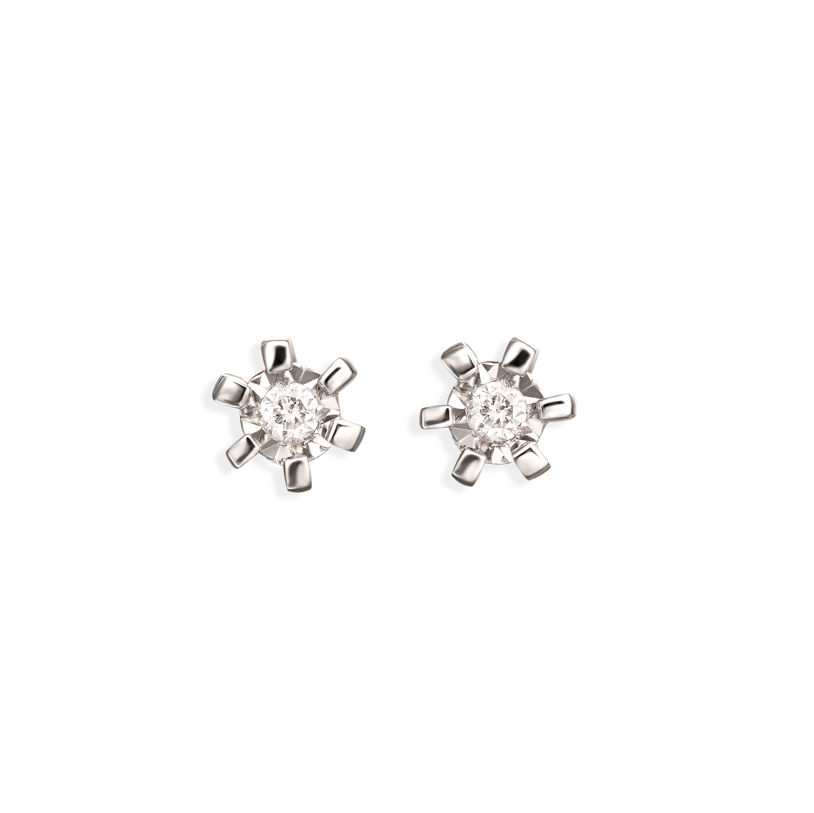 Kolczyki złote sztyfty z diamentami naturalnymi 0.03 ct, próba 585