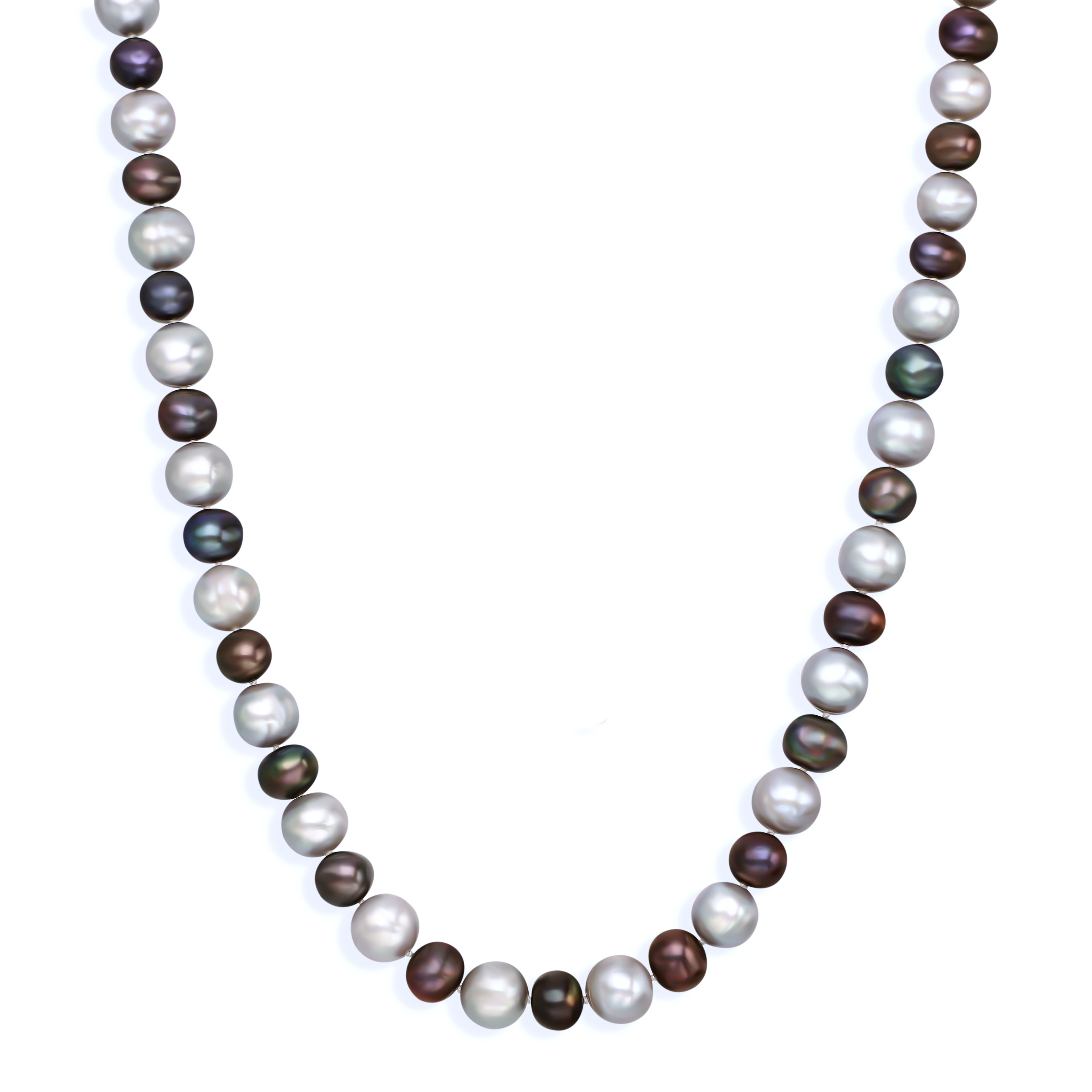 Naszyjnik dwukolorowy z pereł hodowanych, zapięcie srebrne pr. 925