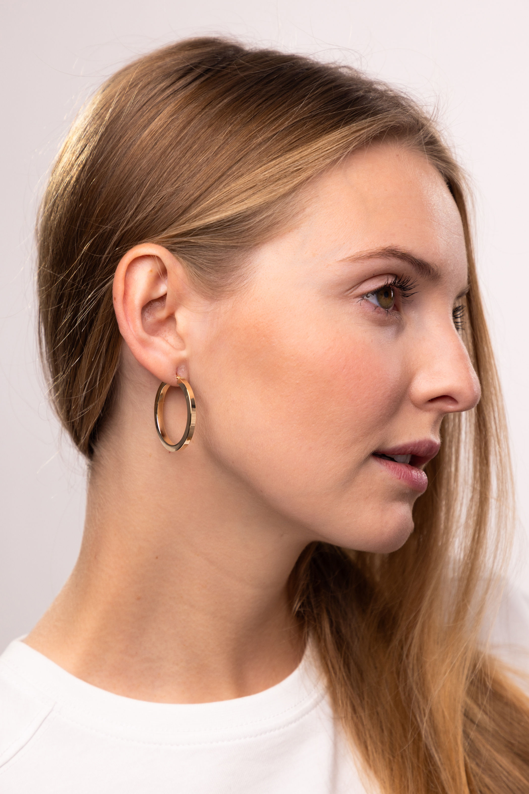 Kolczyki złote koła o średnicy 3 cm, próba 585