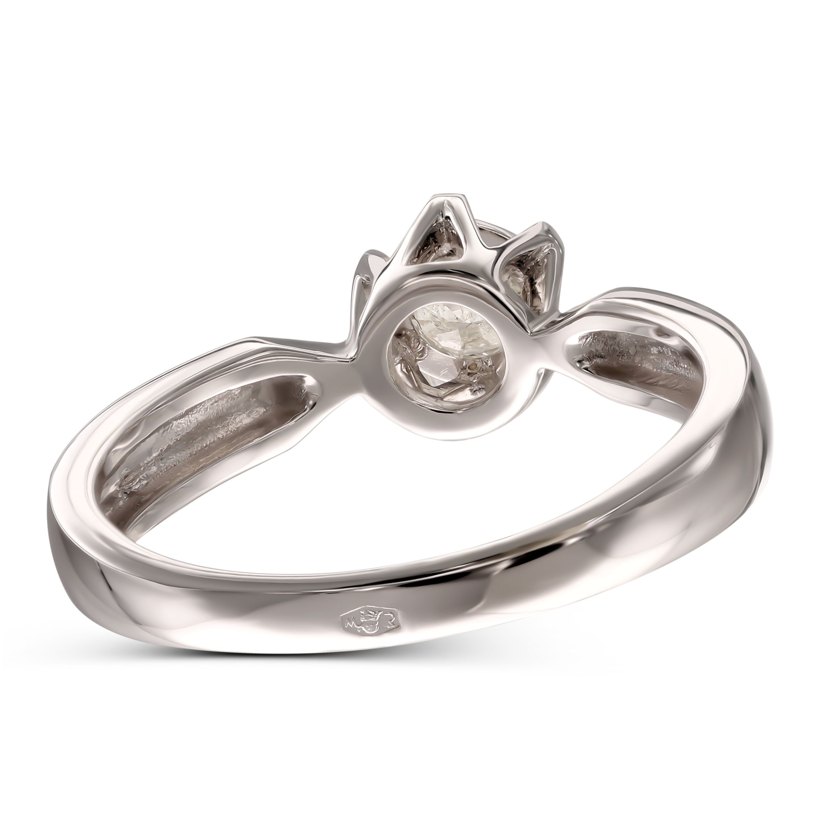 Pierścionek zaręczynowy z białego złota z diamentem 0.21 ct, próba 585