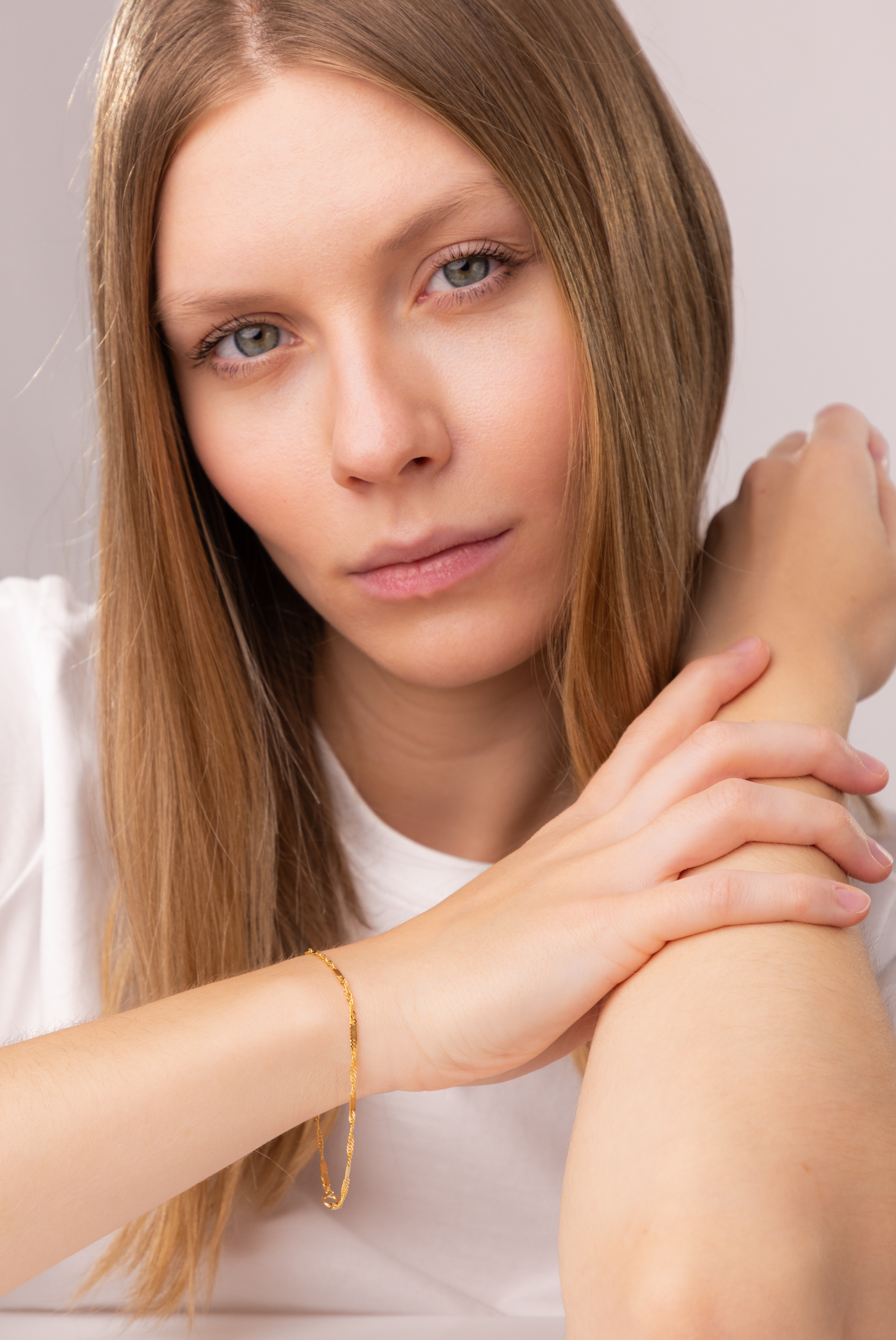 Bransoleta damska złota singapur z blaszką 2 mm, długość 20 cm, próba 585