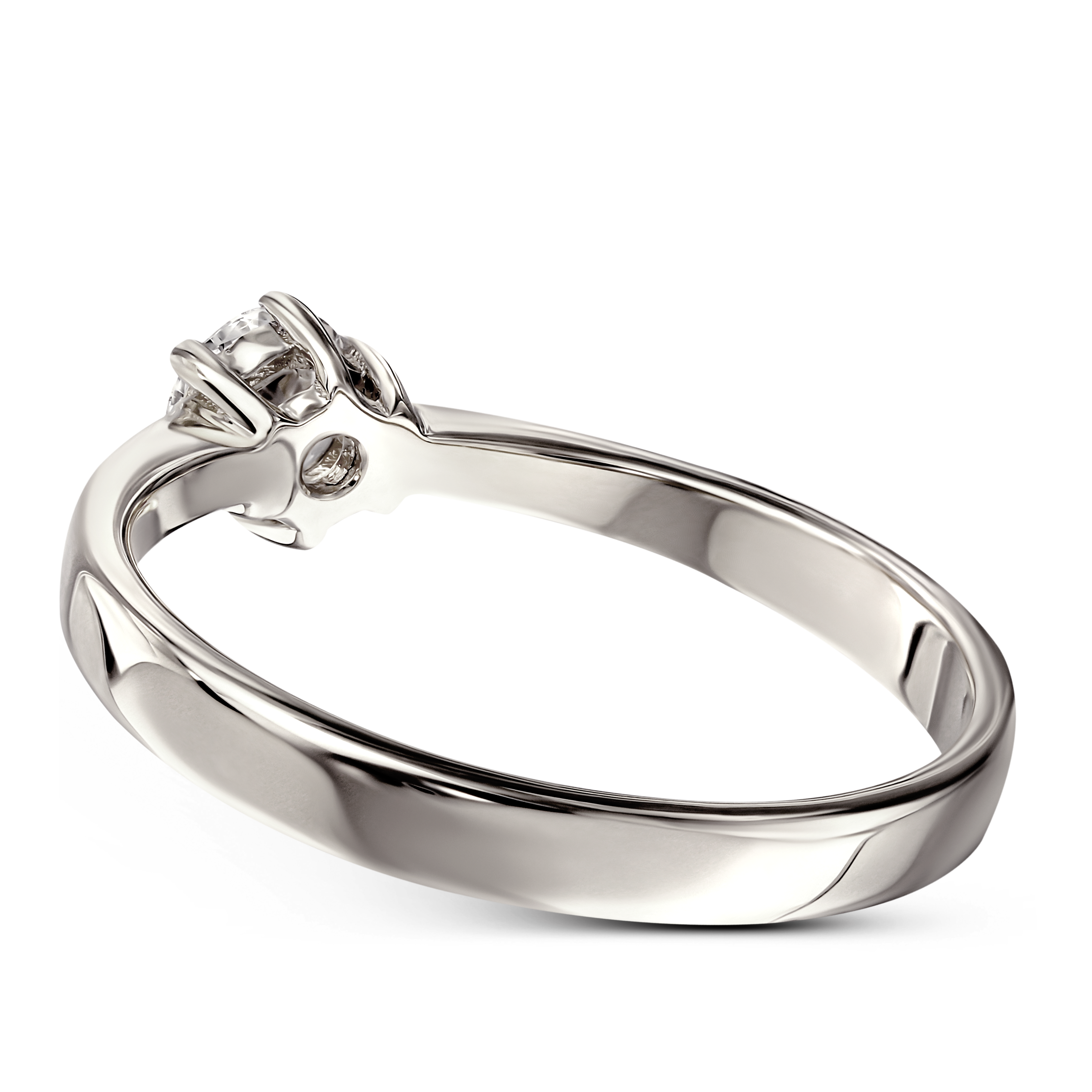 Pierścionek z białego złota z brylantem naturalnym 0.7 ct, certyfikat IGI, próba 585