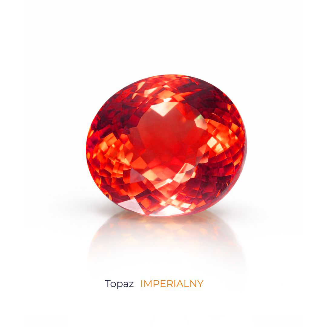 Czerwony kamień szlachetny-topaz-imperialny