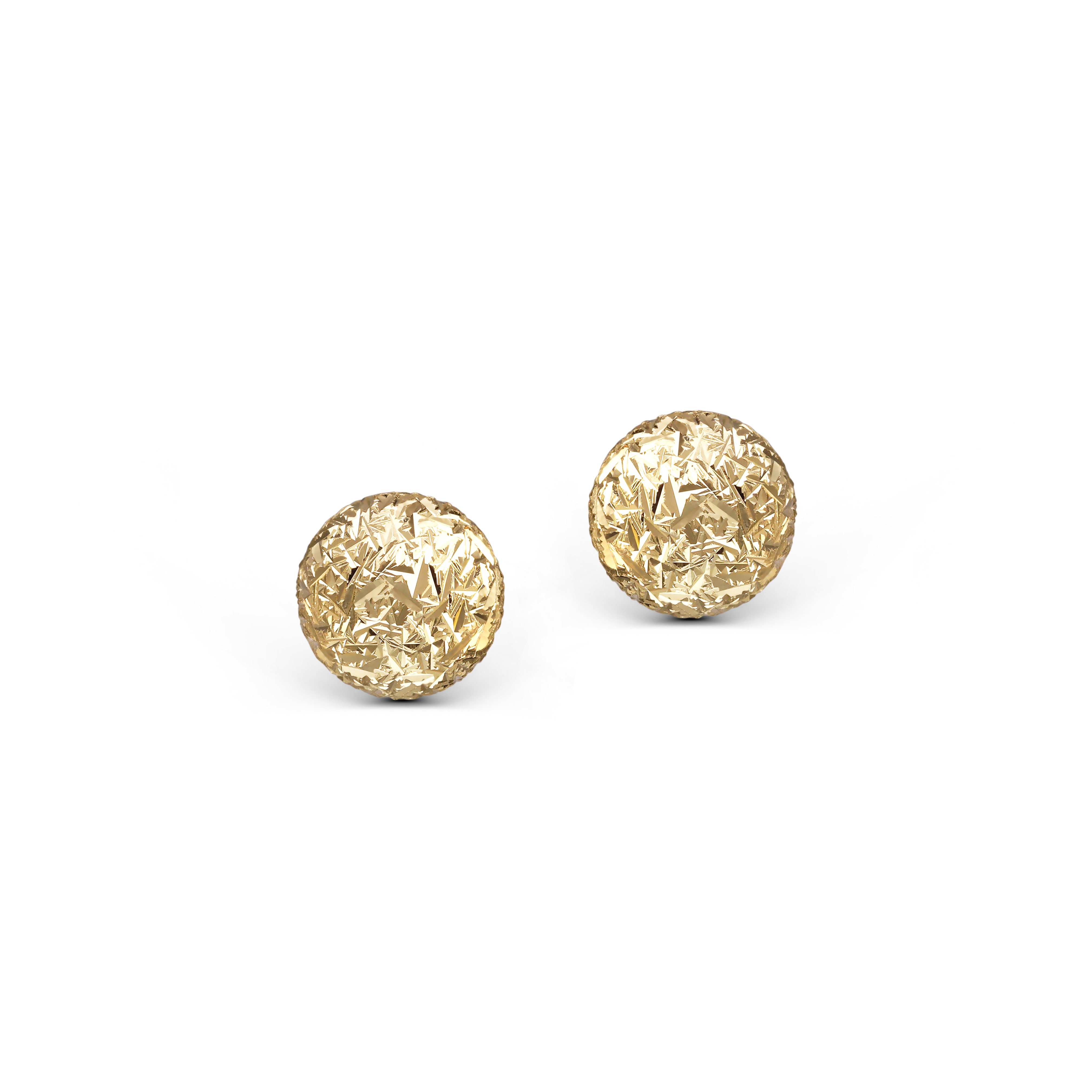 Kolczyki złote grawerowane kulki, średnica 5,8 mm, próba 585