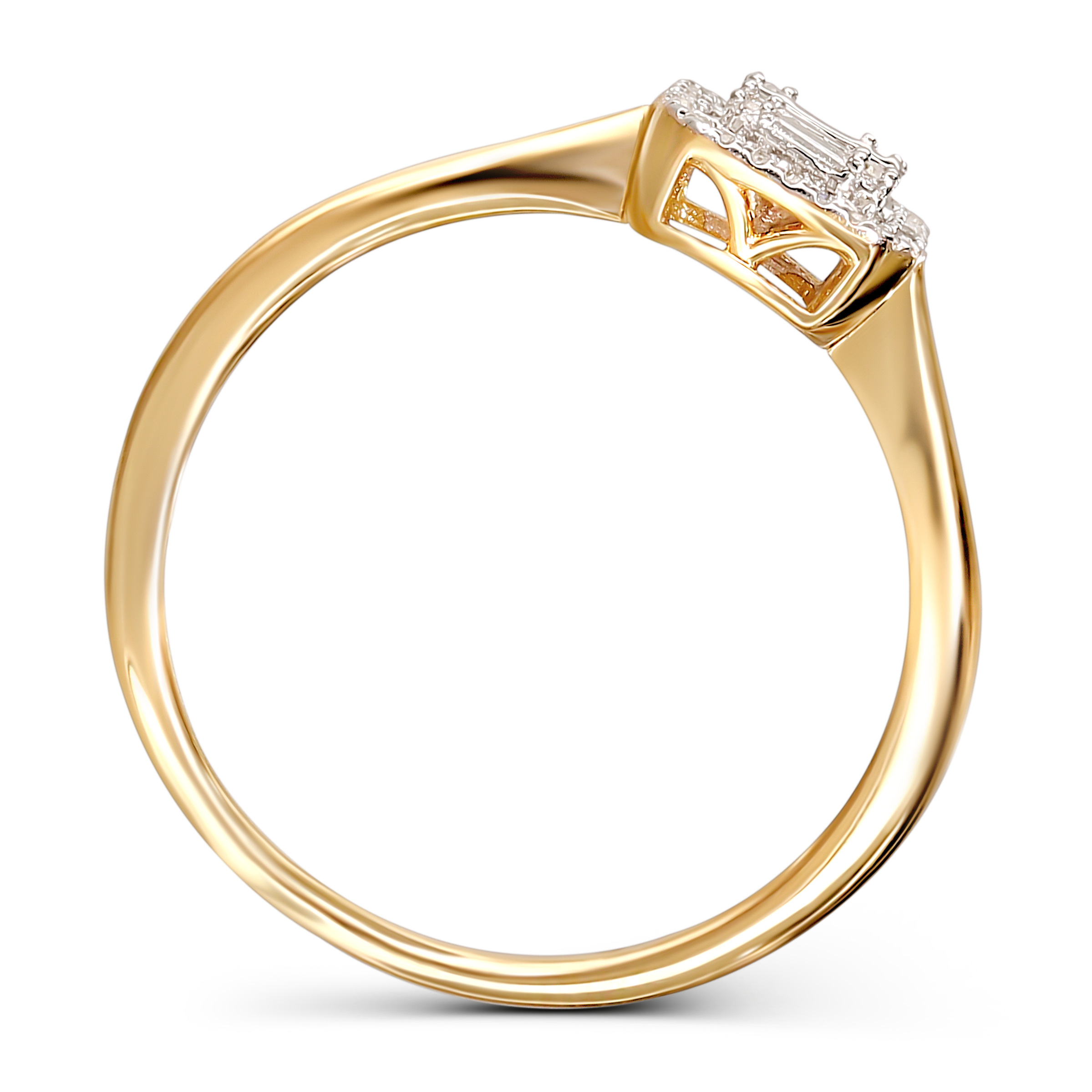 Pierścionek złoty z diamentami naturalnymi 0.1 ct, próba 585