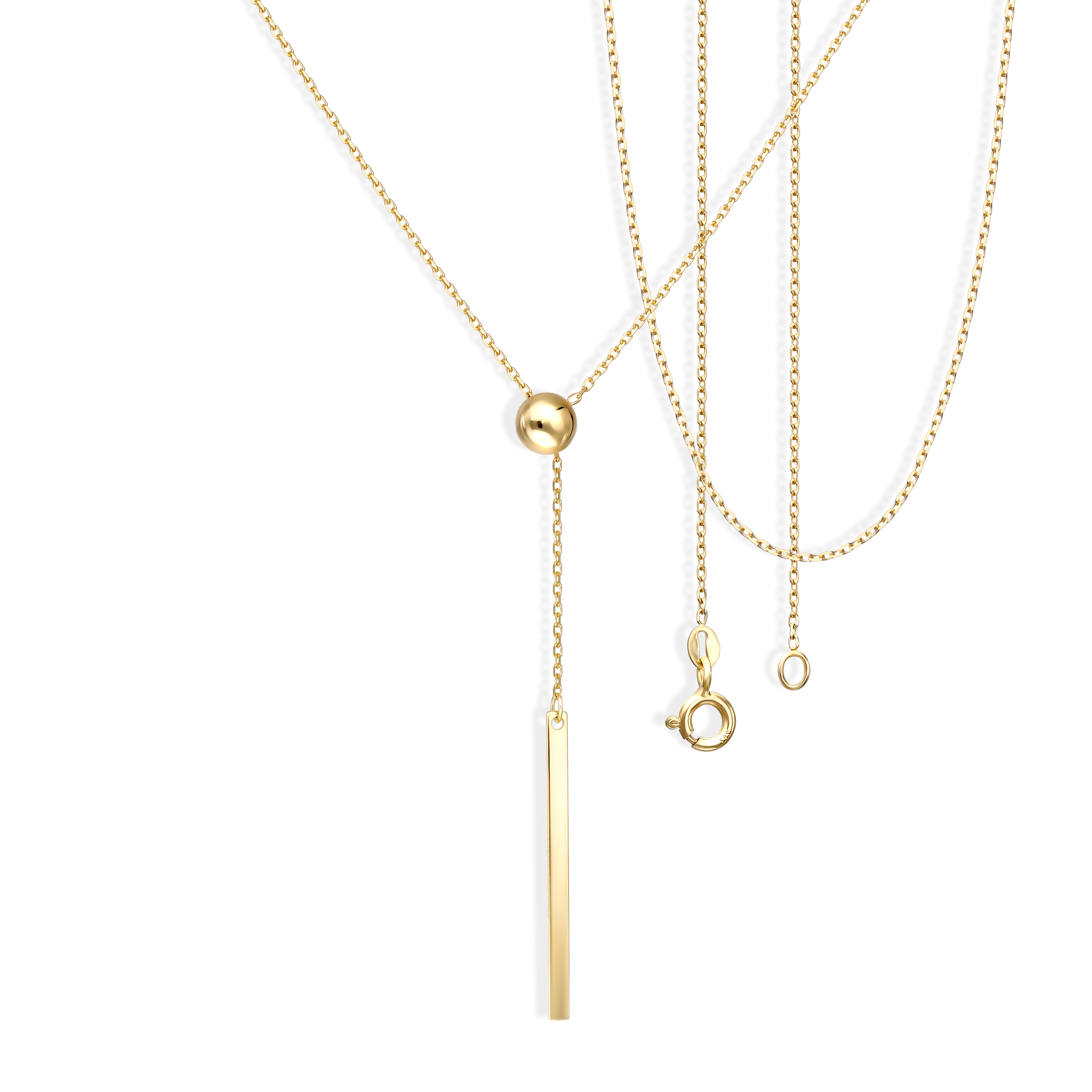 Złoty długi naszyjnik krawatka, próba 585