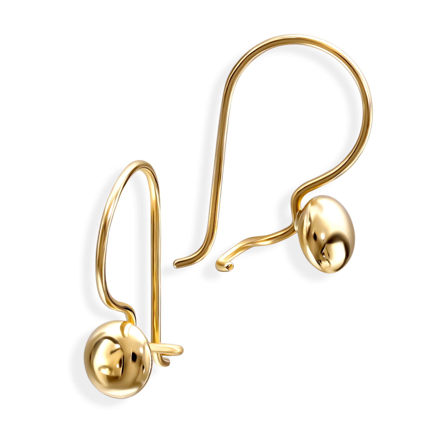 Złote kolczyki na zapięciu typu bigiel, próba 585