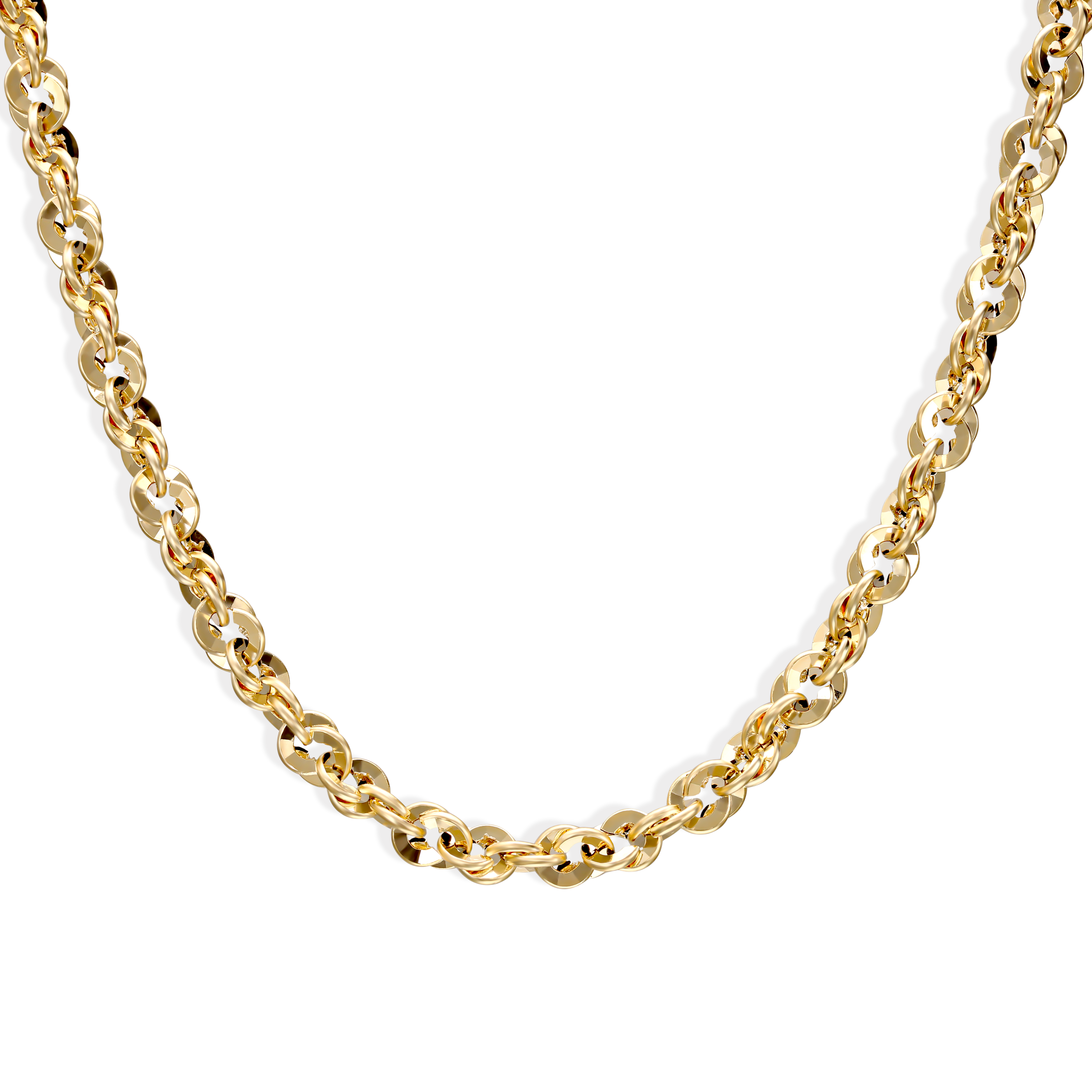 Naszyjnik złoty korda diamentowana 50 cm, szerokość 5,3 mm, próba 585