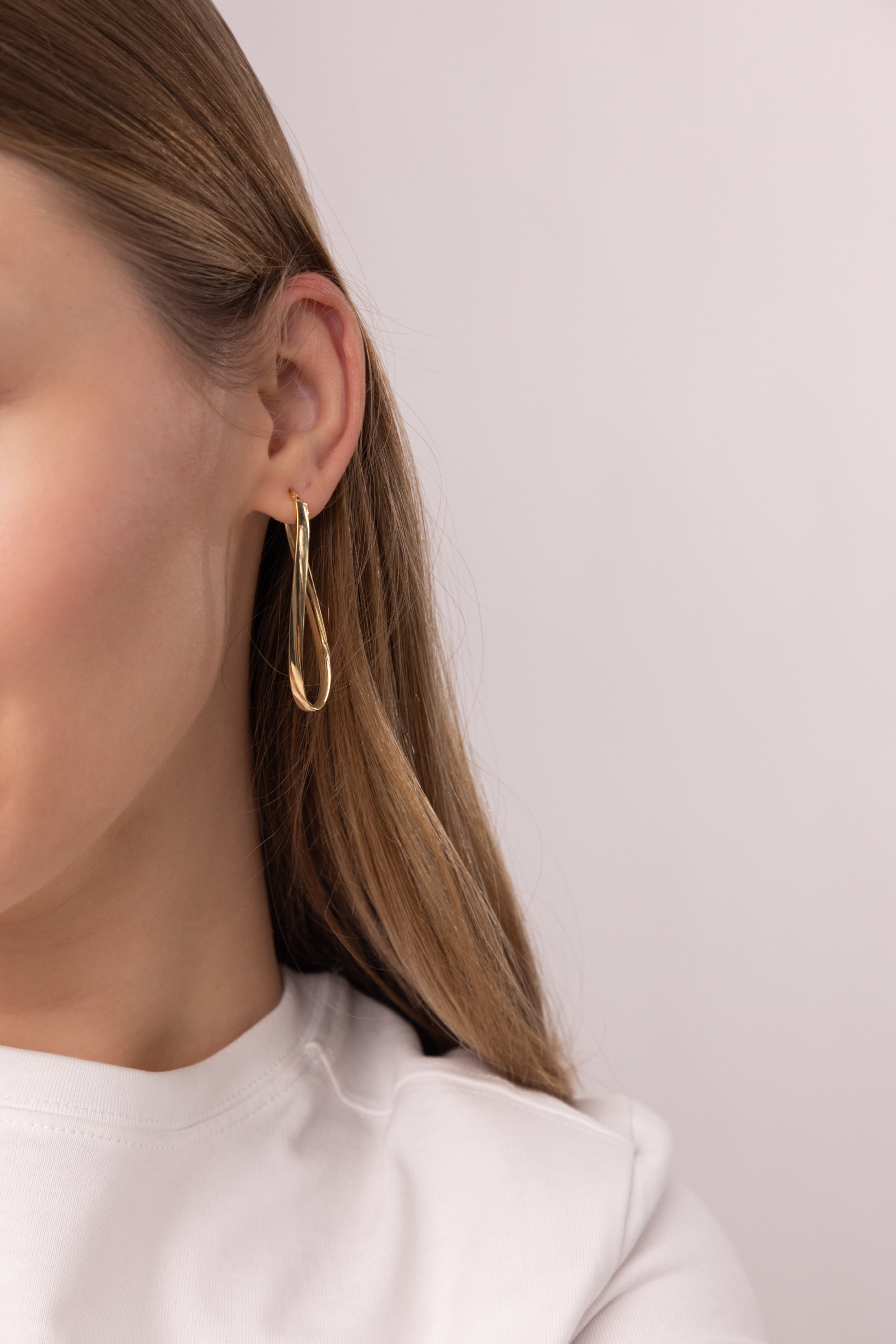 Kolczyki złote wiszące pętle, próba 585