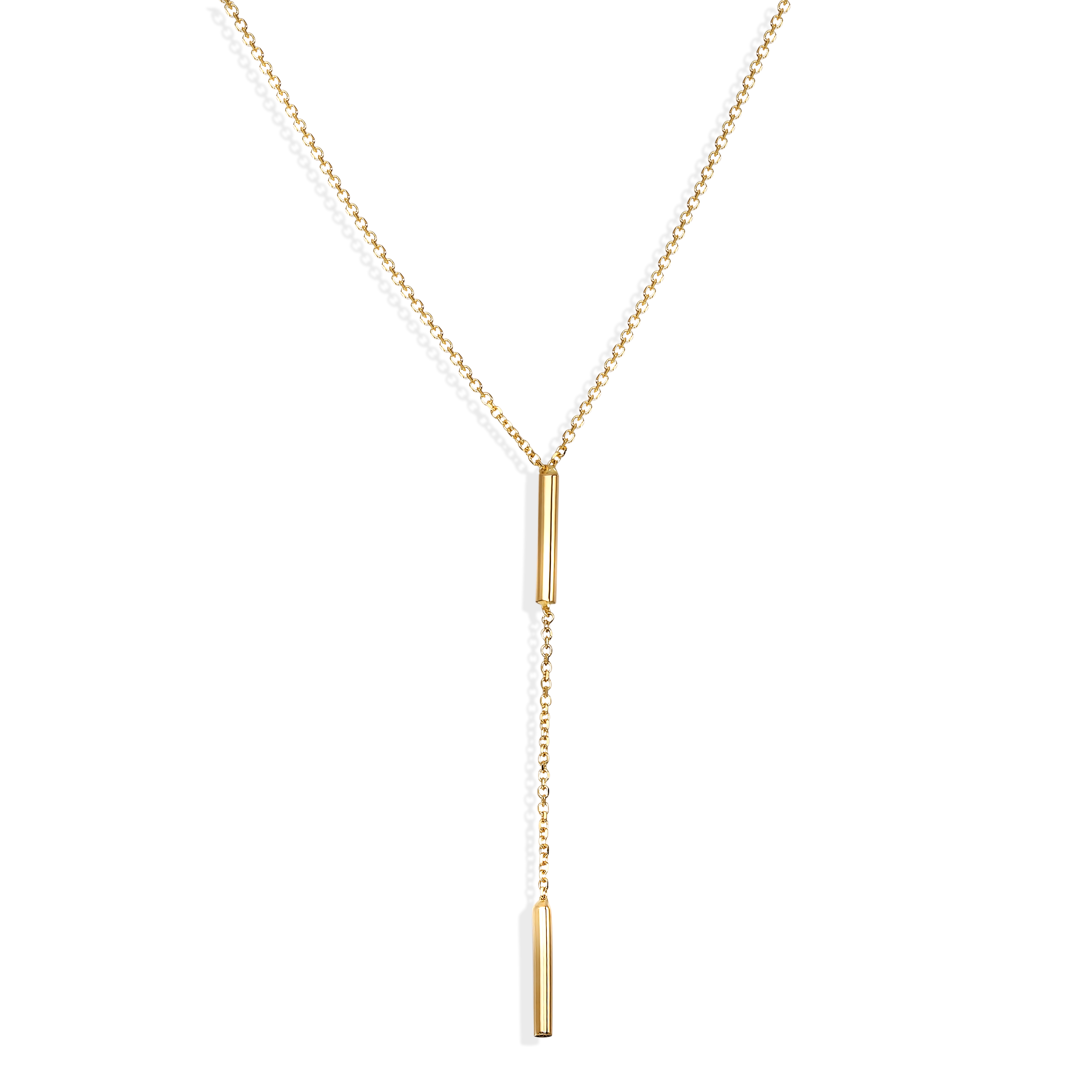 Złoty naszyjnik krawatka z cylindrami, próba 585