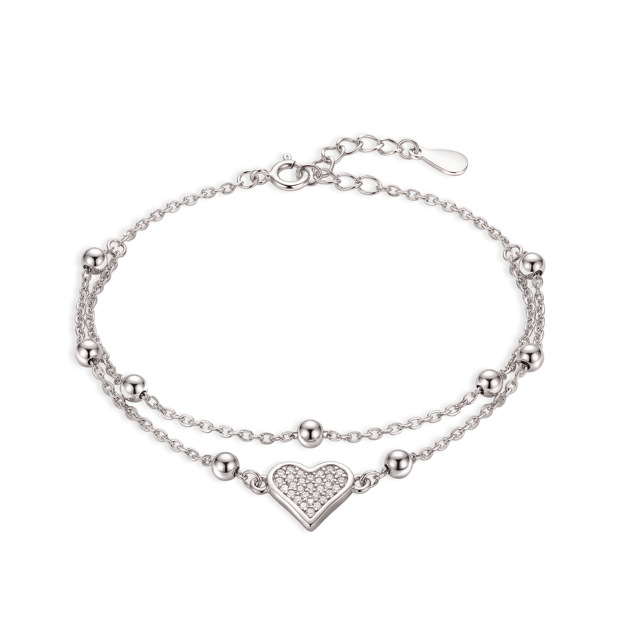 Bransoleta srebrna podwójna, próba 925