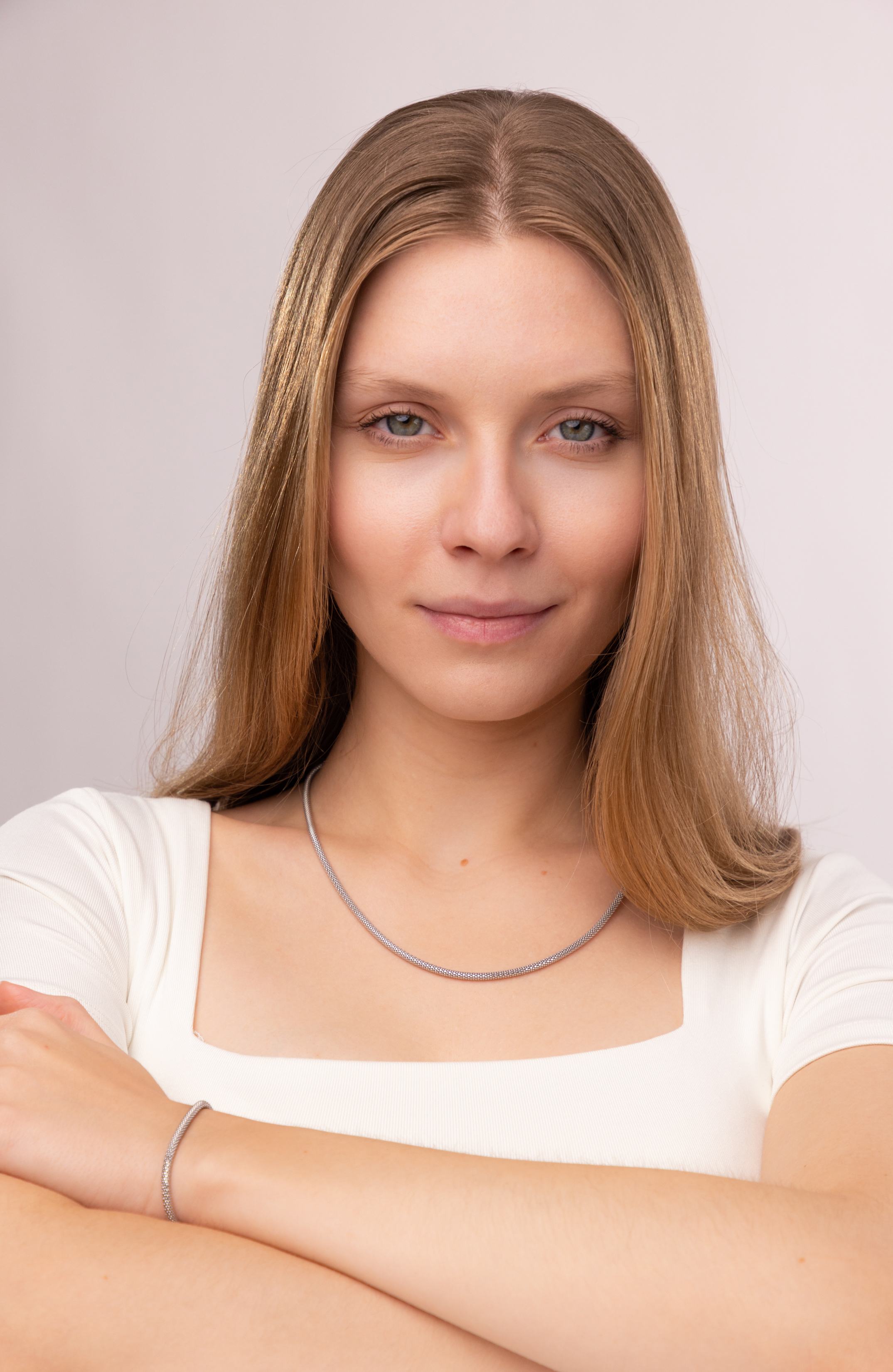 Nowoczesny naszyjnik z białego złota o splocie popcorn, długość 50 cm, próba 585