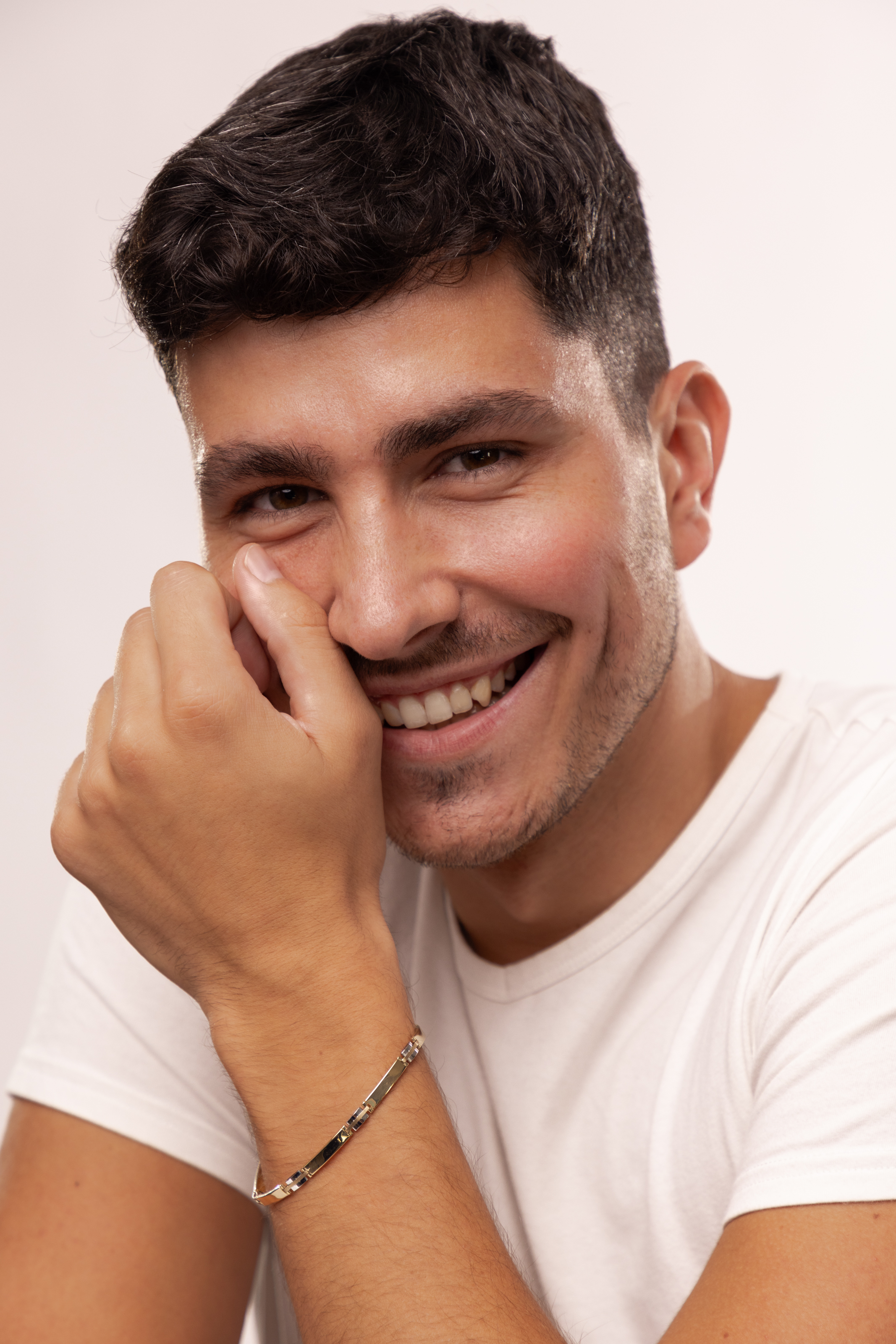 Bransoleta męska złota z gładkich blaszek, próba 585