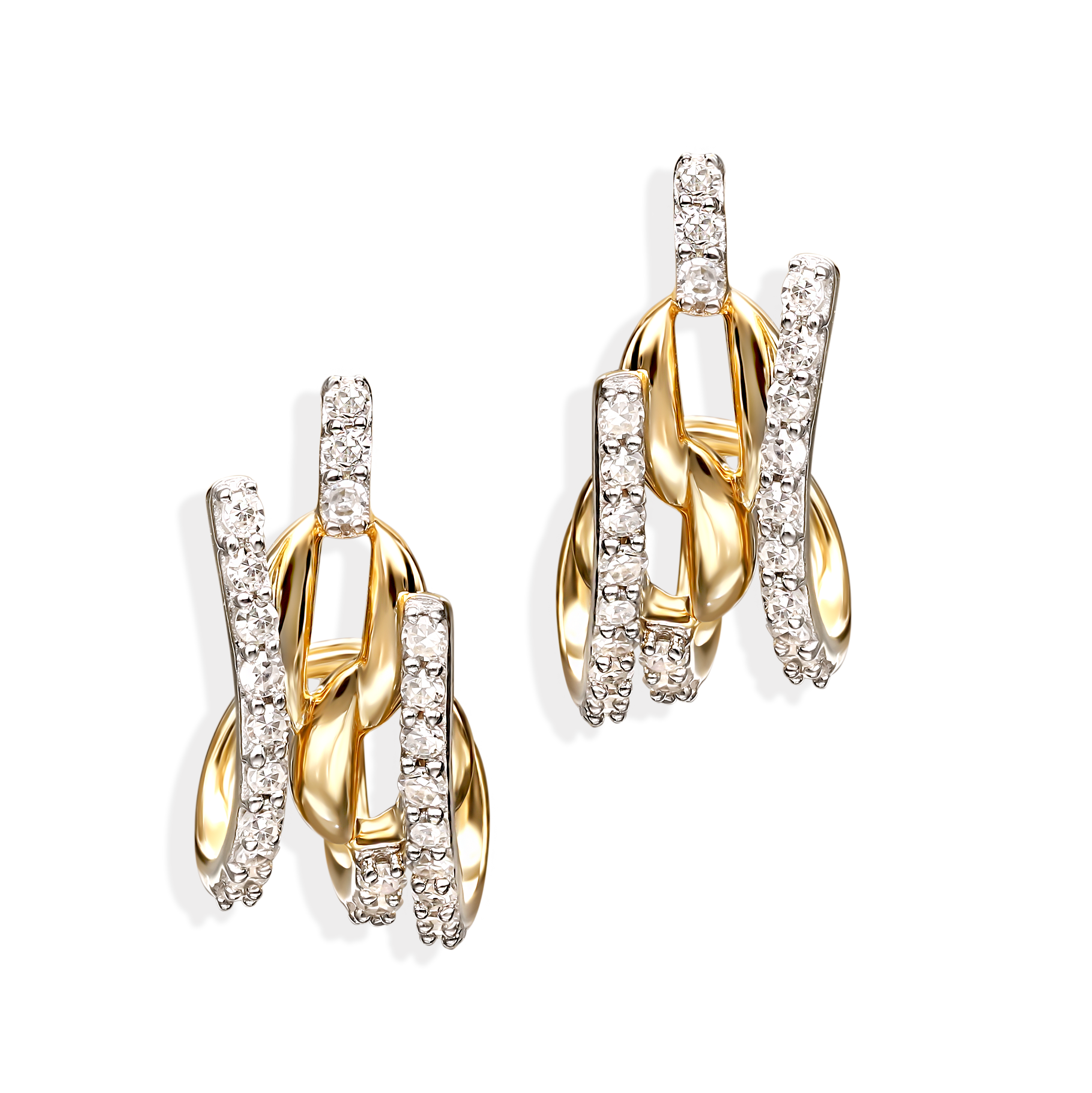 Kolczyki złote sztyfty z diamentami naturalnymi 0.26 ct, próba 585