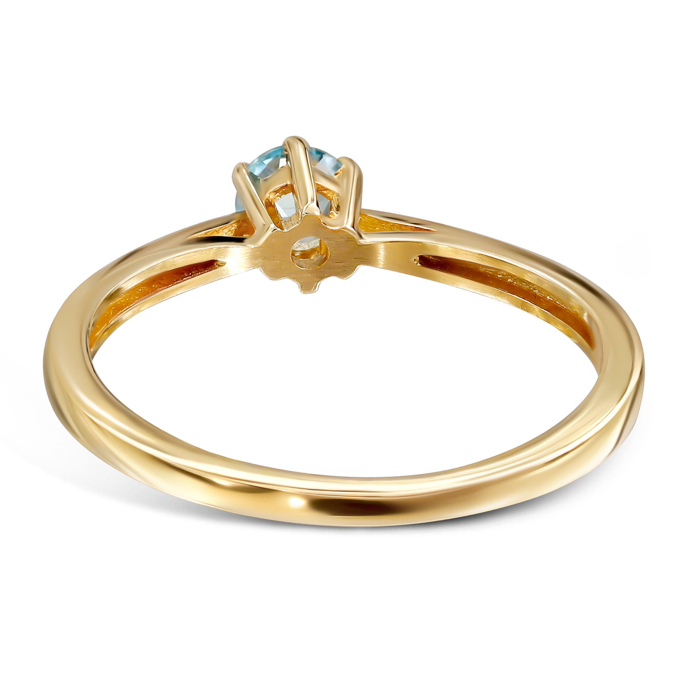 Pierścionek złoty z topazem naturalnym, próba 585