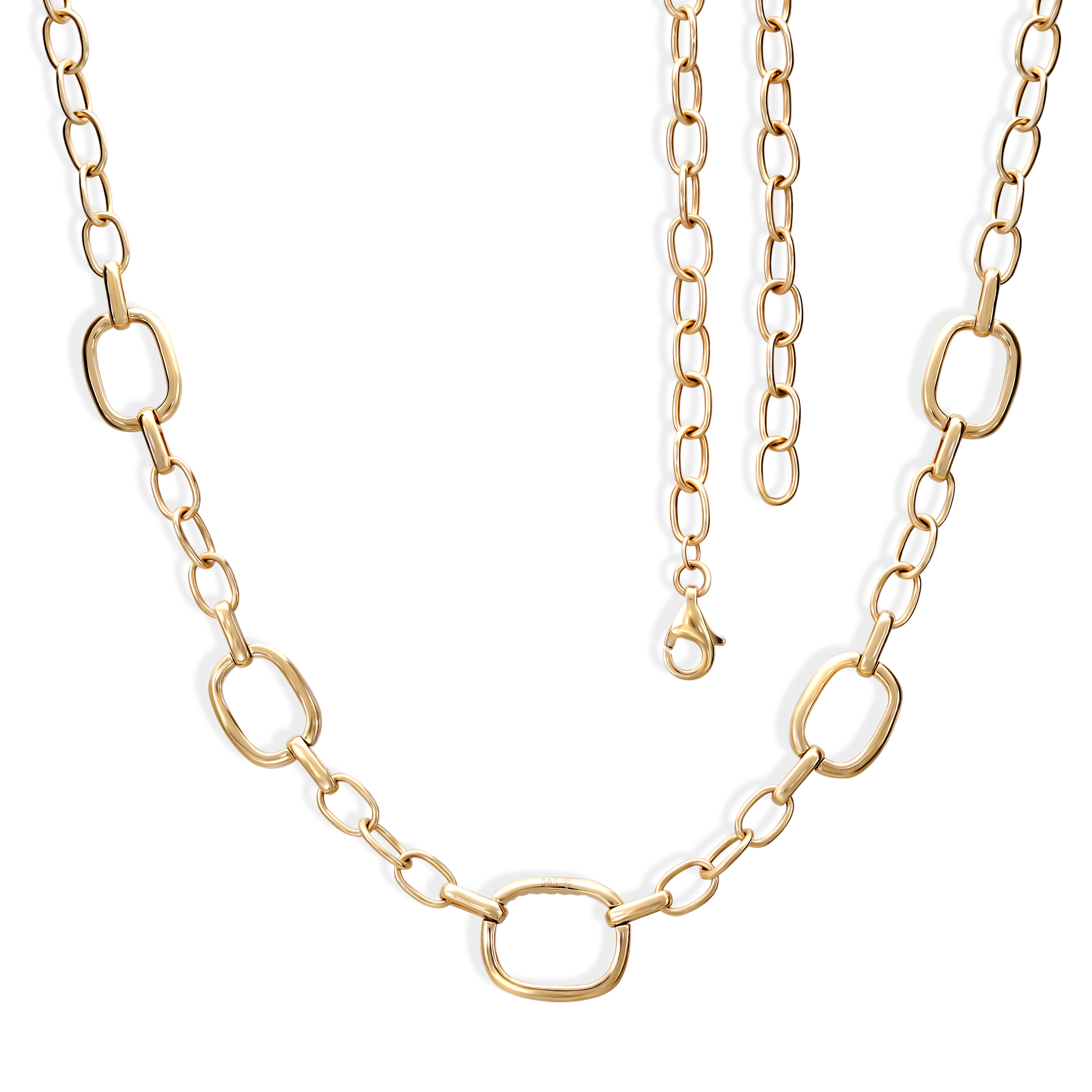 Złota kolia z diamentami naturalnymi 0.26 ct, próba 585