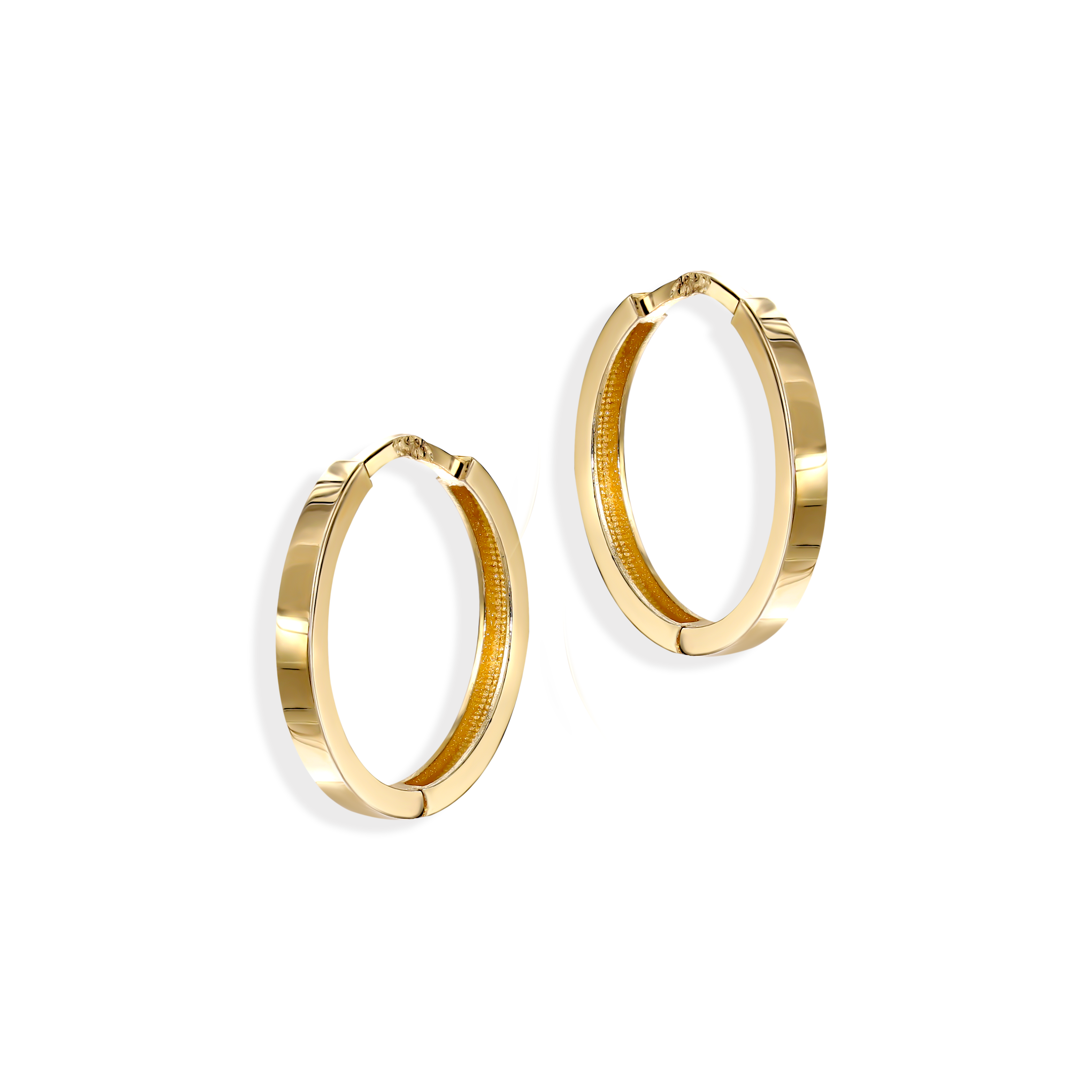 Kolczyki złote koła o średnicy 14 mm, próba 585