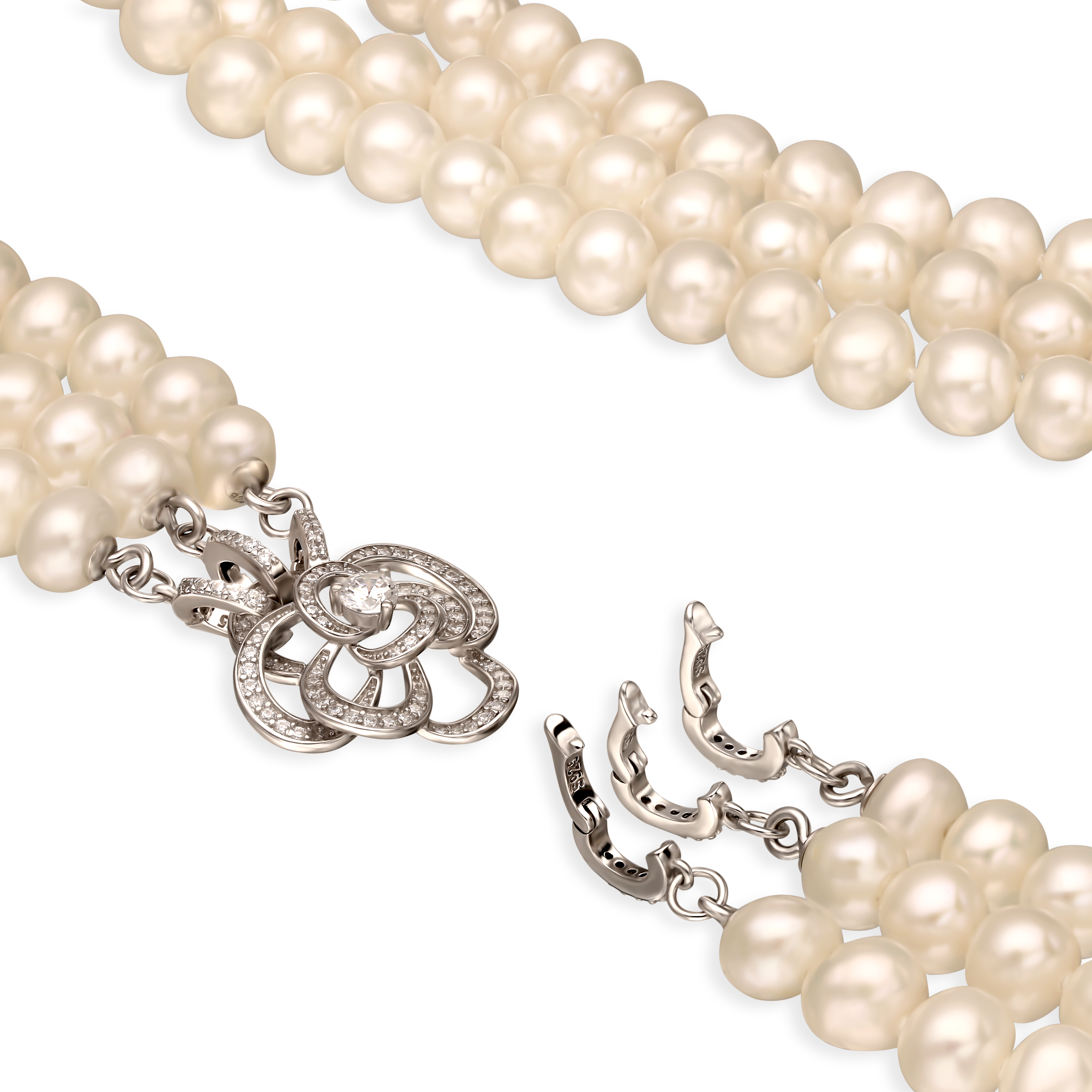 Srebrny naszyjnik z 161 pereł słodkowodnych, próba 925