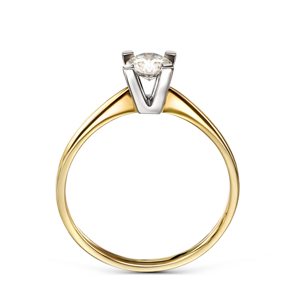 Pierścionek z diamentem naturalnym 0.36 ct, próba 585