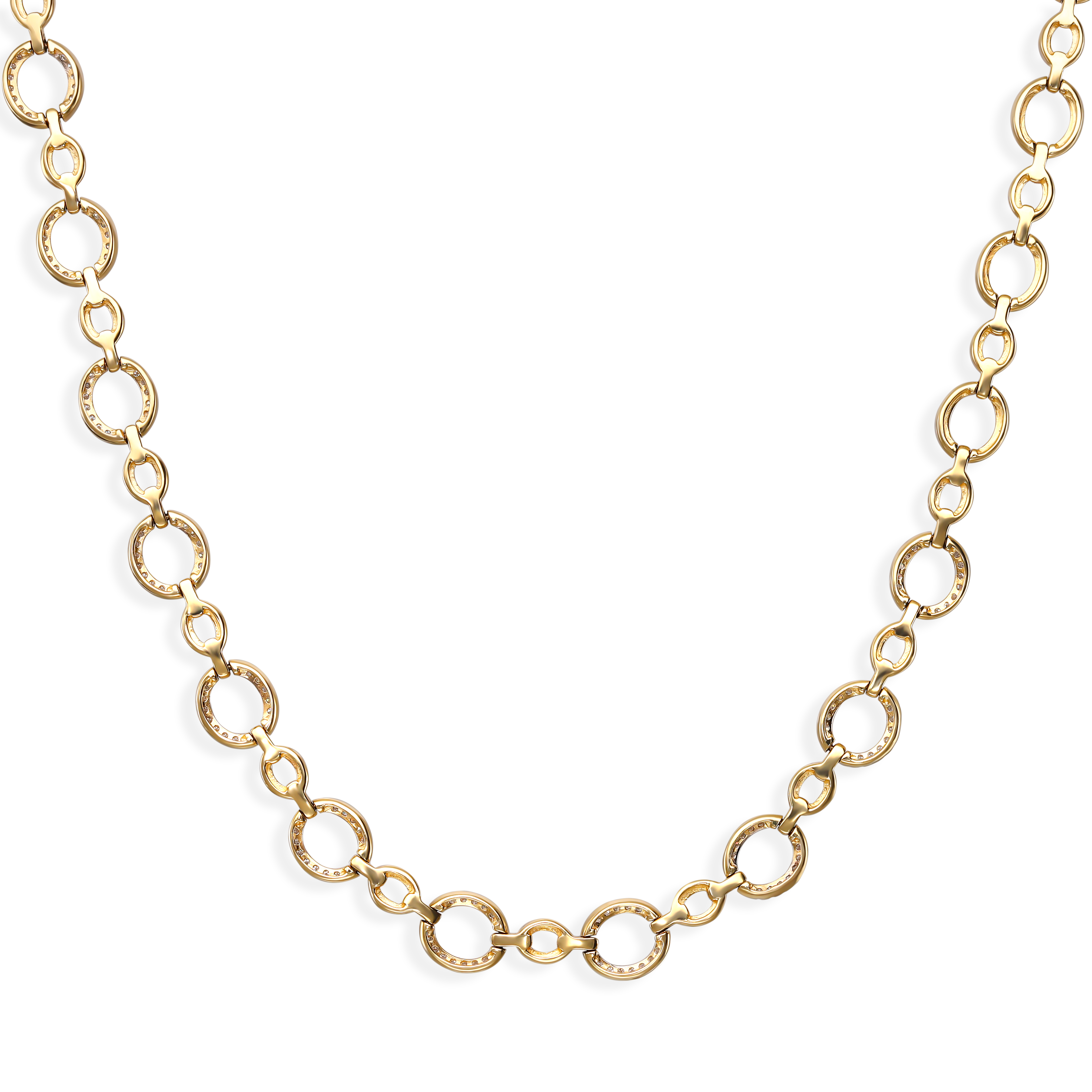 Naszyjnik złoty z diamentami naturalnymi 0.68 ct, próba 585