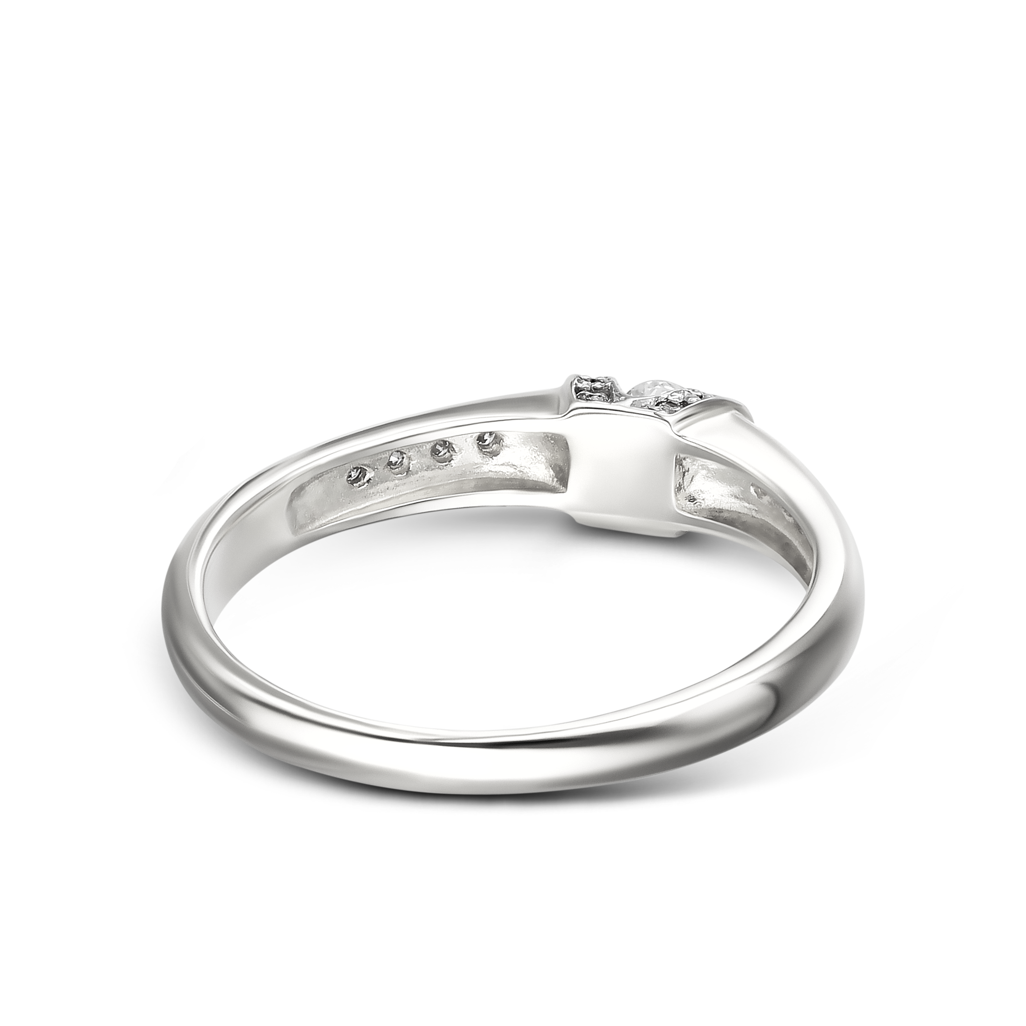 Pierścionek z białego złota z diamentami naturalnymi 0.18 ct, próba 585