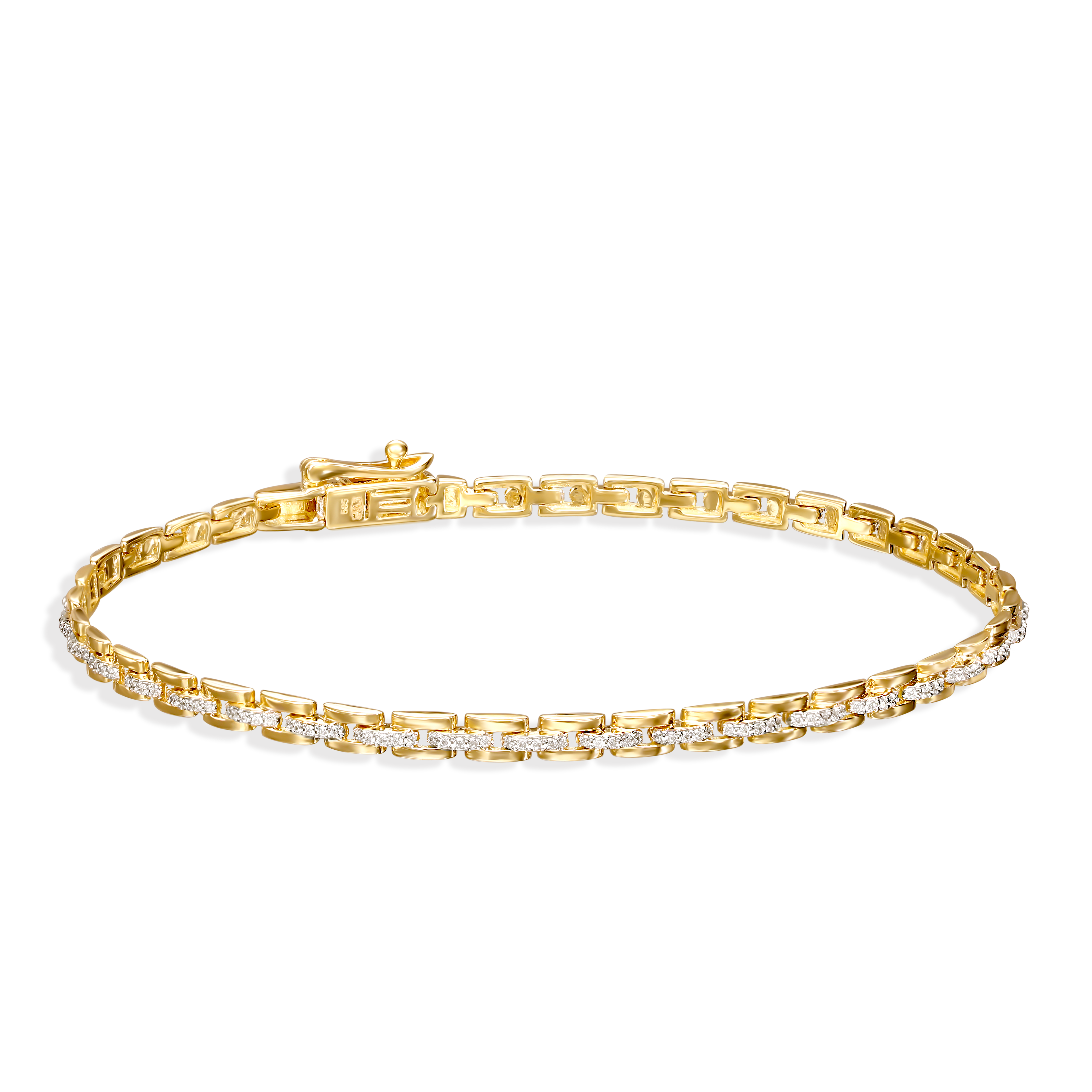 Bransoleta złota z diamentami naturalnymi 0.35 ct, próba 585