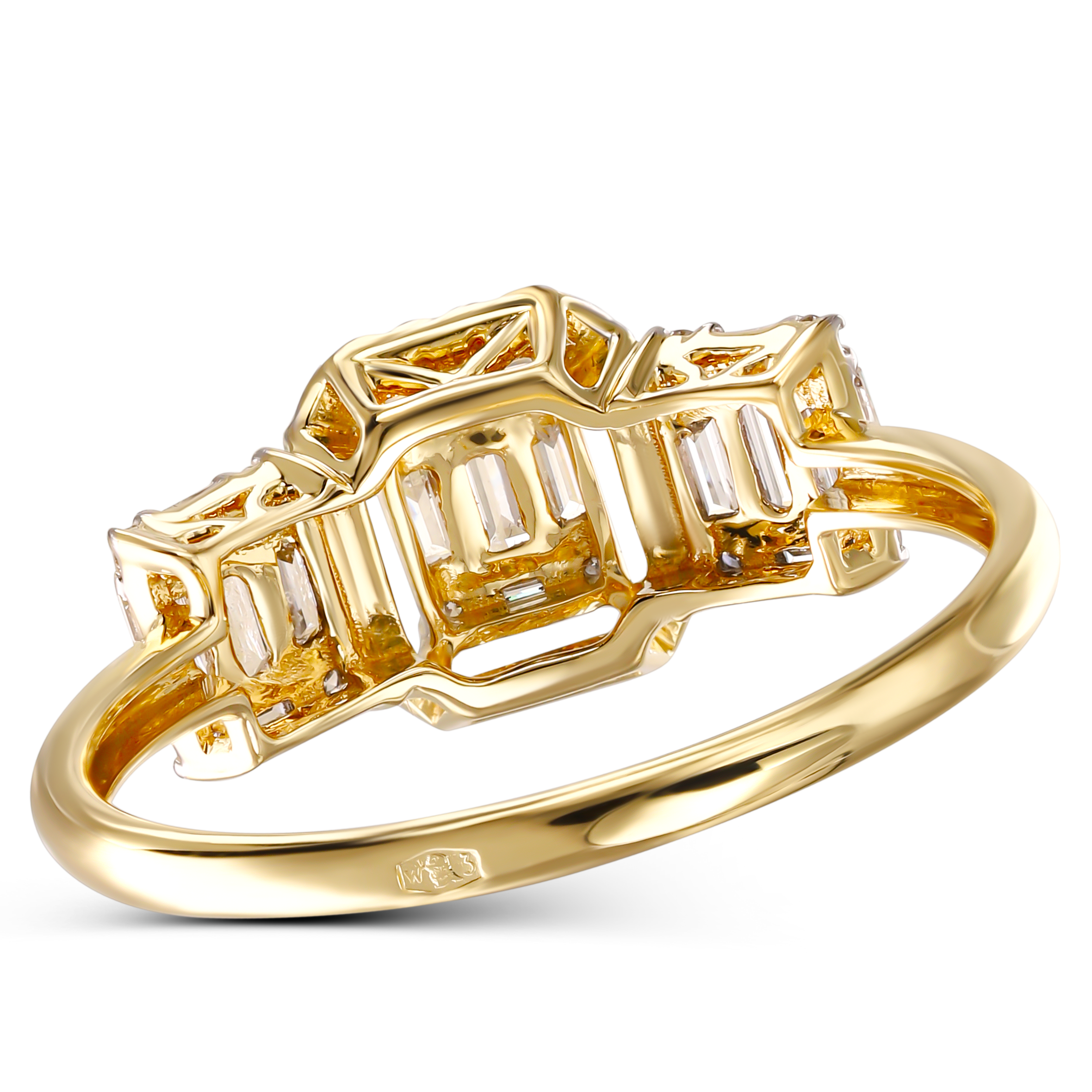 Pierścionek złoty z diamentami naturalnymi 0.44 ct, próba 585