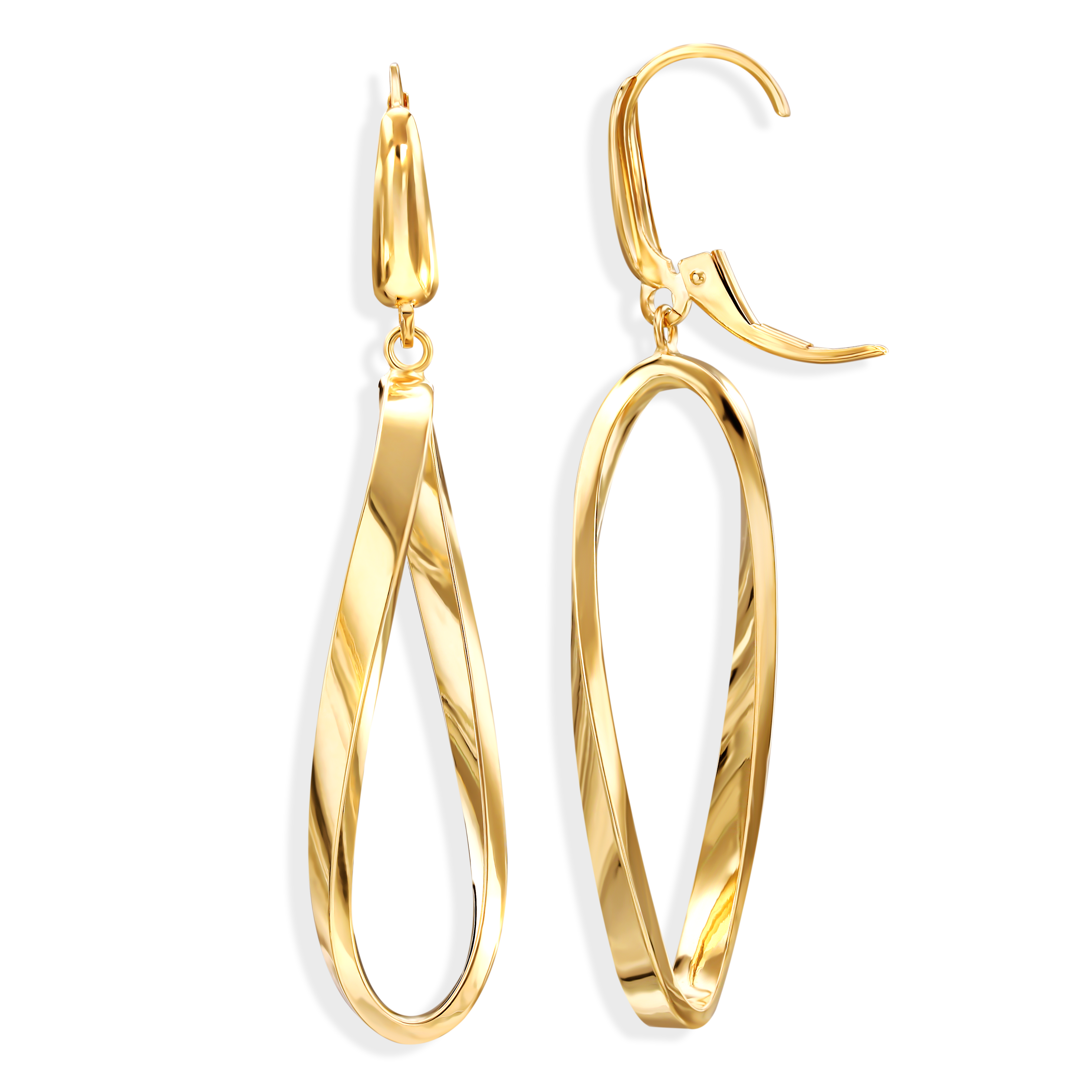 Złote kolczyki finezyjne pętle, próba 585