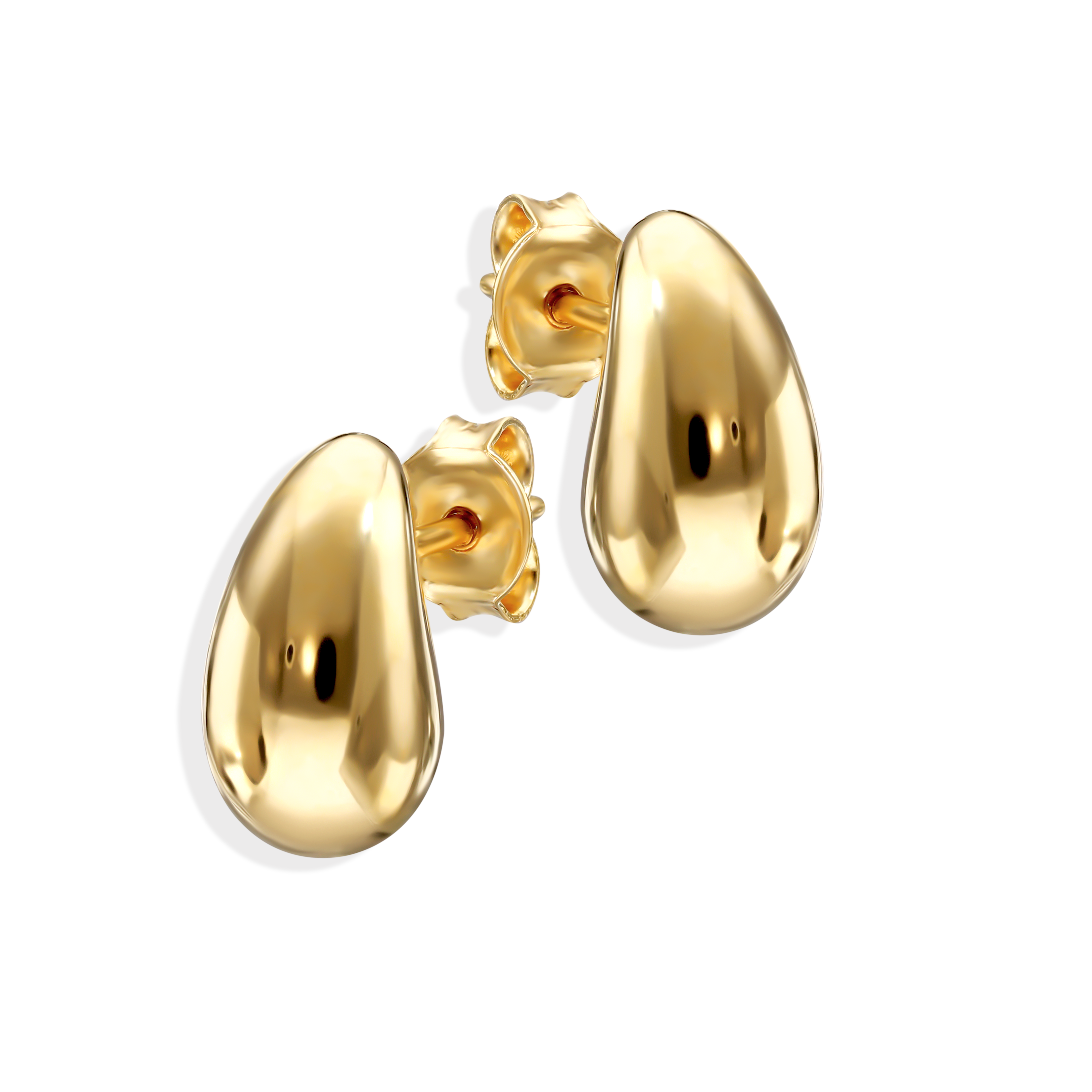 Kolczyki srebrne łezki pozłacane, próba 925