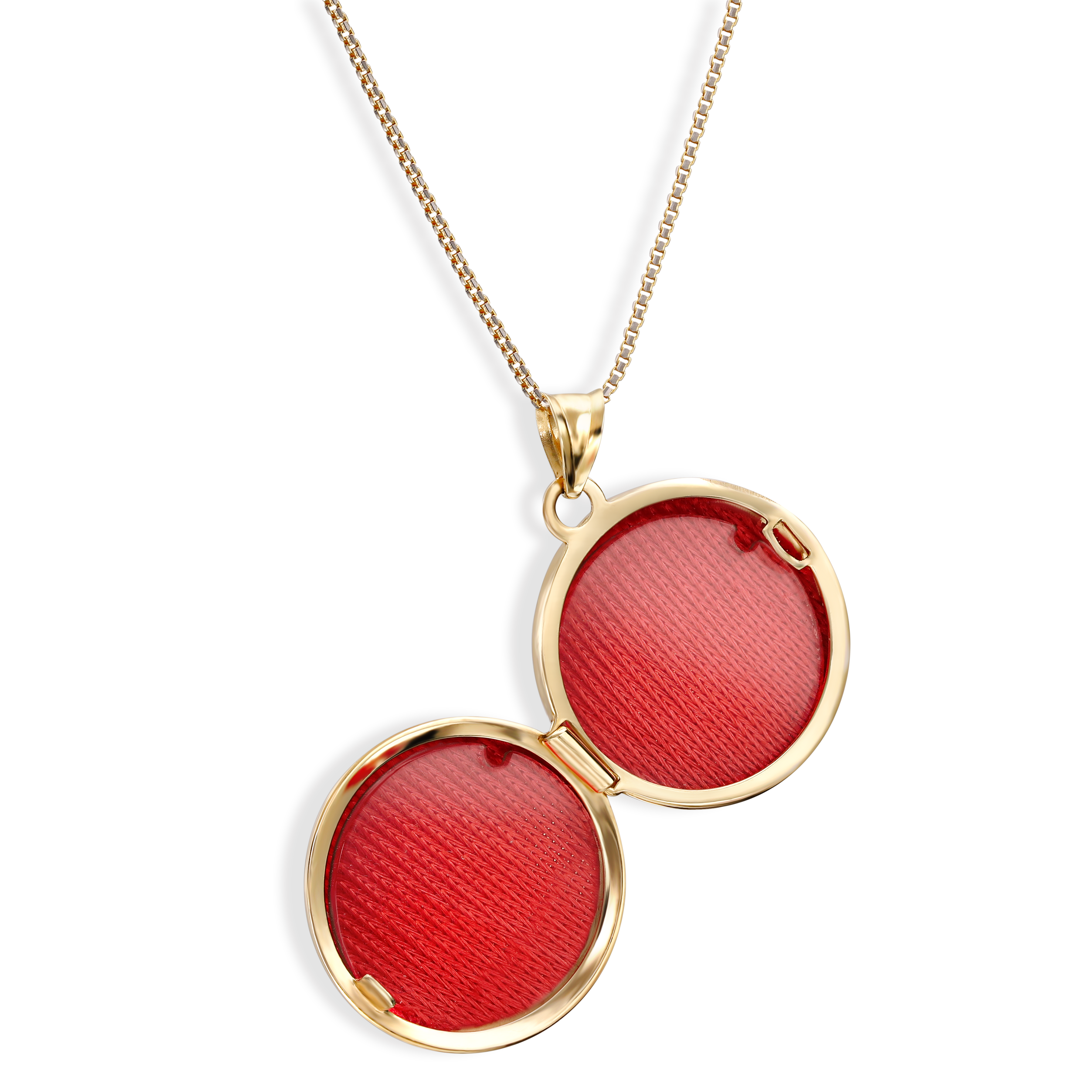 Złota okrągła zawieszka puzderko z motywem kwiatowym, próba 585