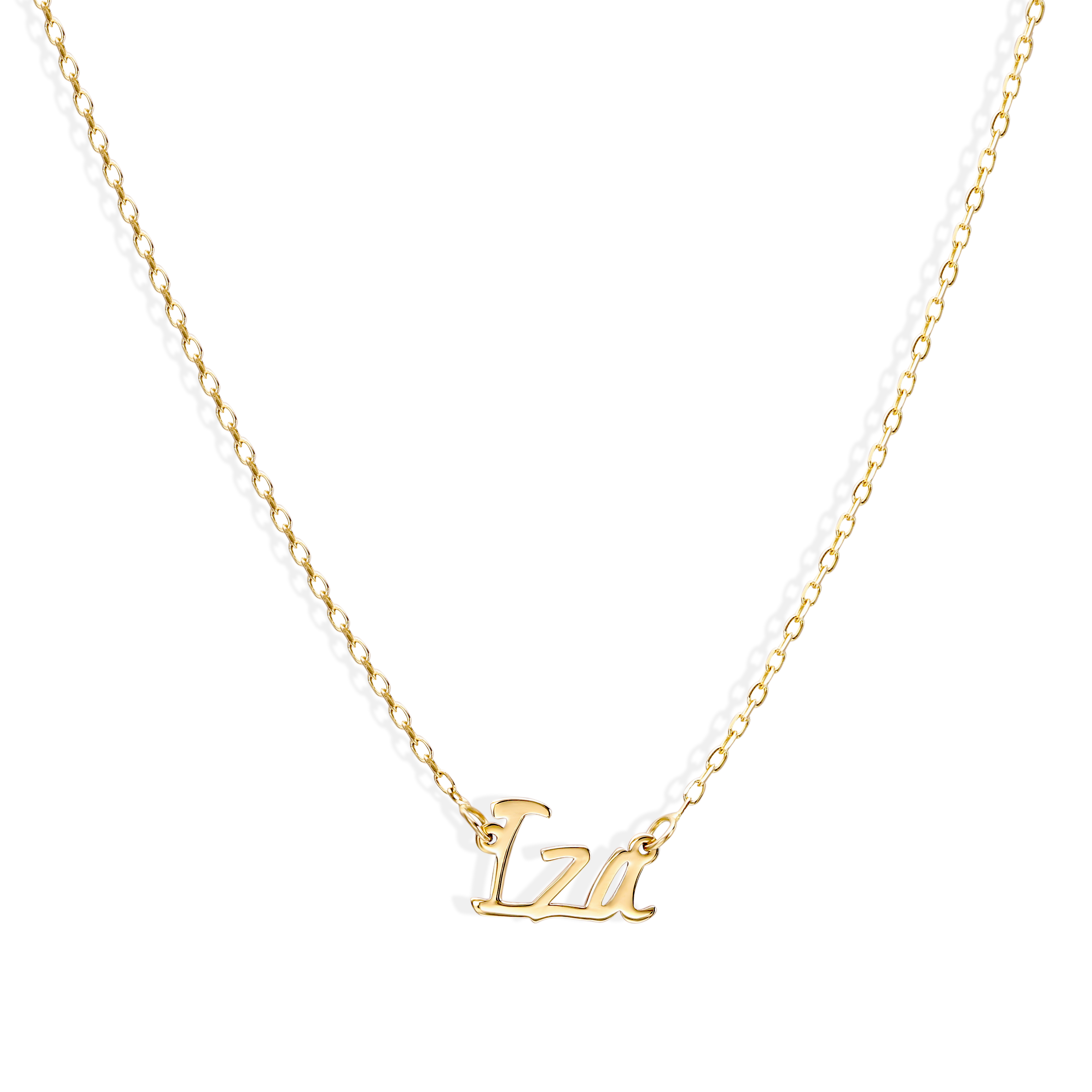 Naszyjnik złoty z imieniem Iza, próba 585