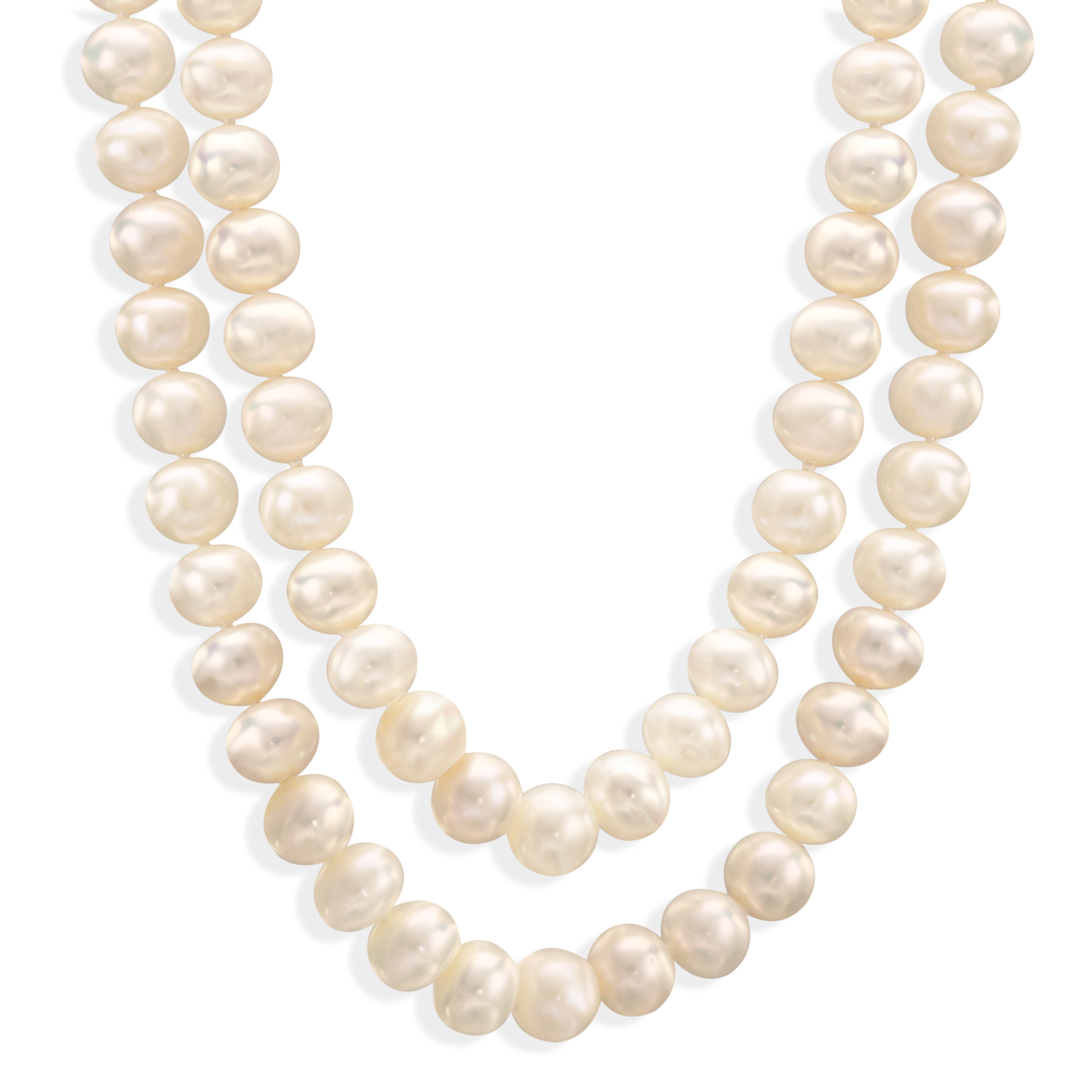 Naszyjnik kaskadowy z białych pereł ze srebrnym zapięciem, próba 925