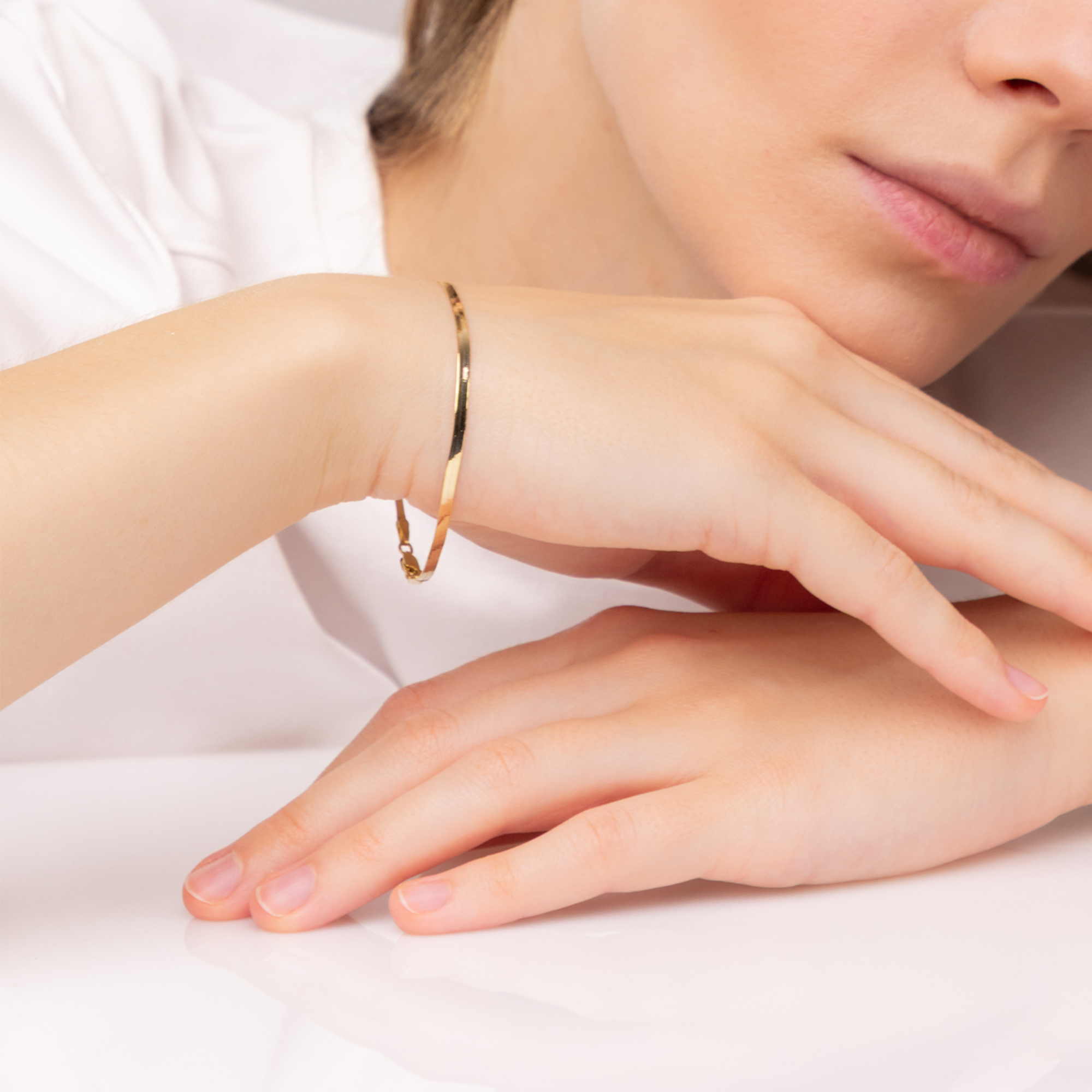 Bransoleta złota taśma 2 mm, długość 18,5 cm, próba 585