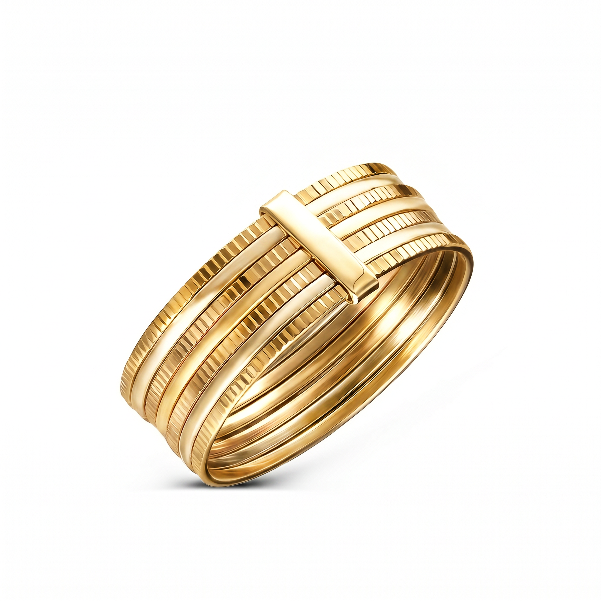 Designerski pierścionek z żółego złota, próba 585