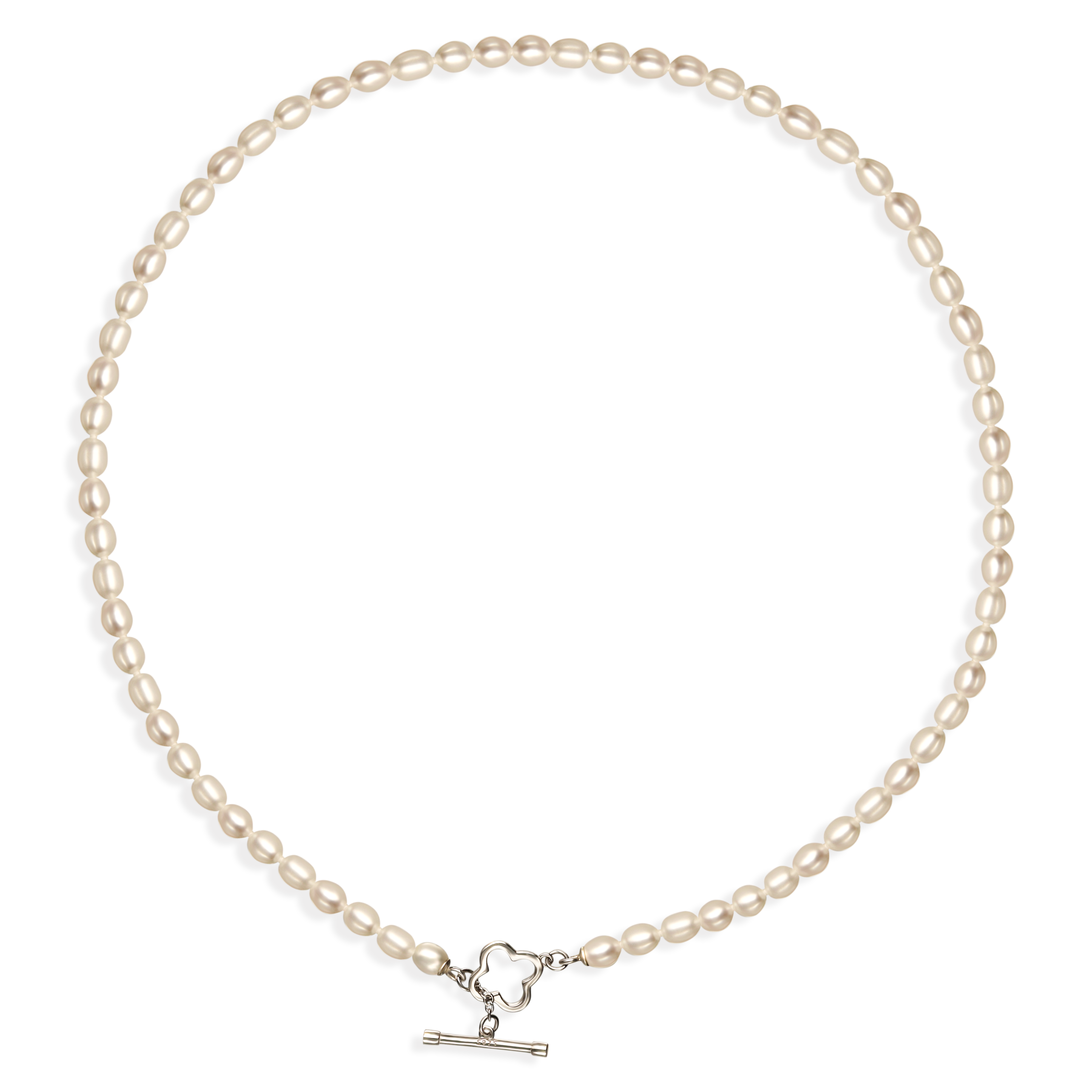 Srebrny naszyjnik z 66 pereł słodkowodnych, próba 925