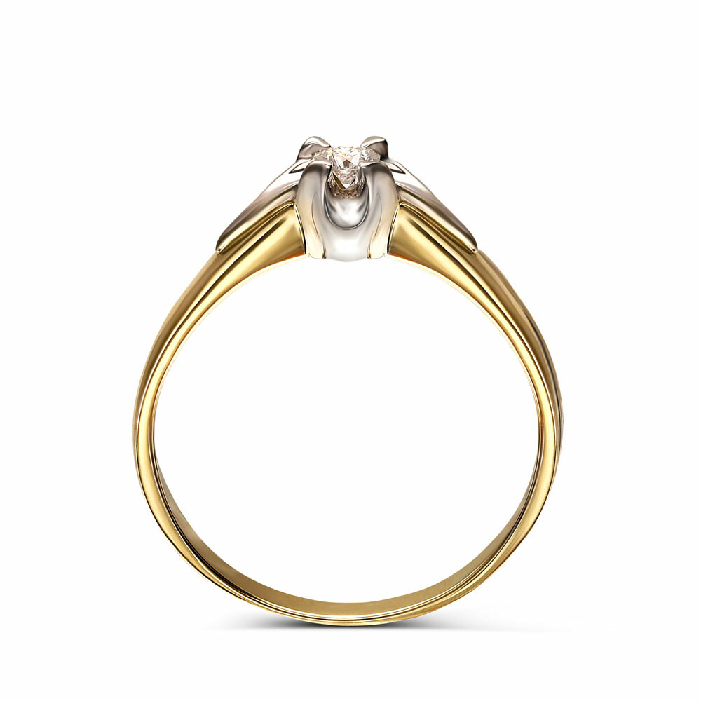 Pierścionek złoty zaręczynowy z 1 diamentem naturalnym 0.04ct, pr. 585