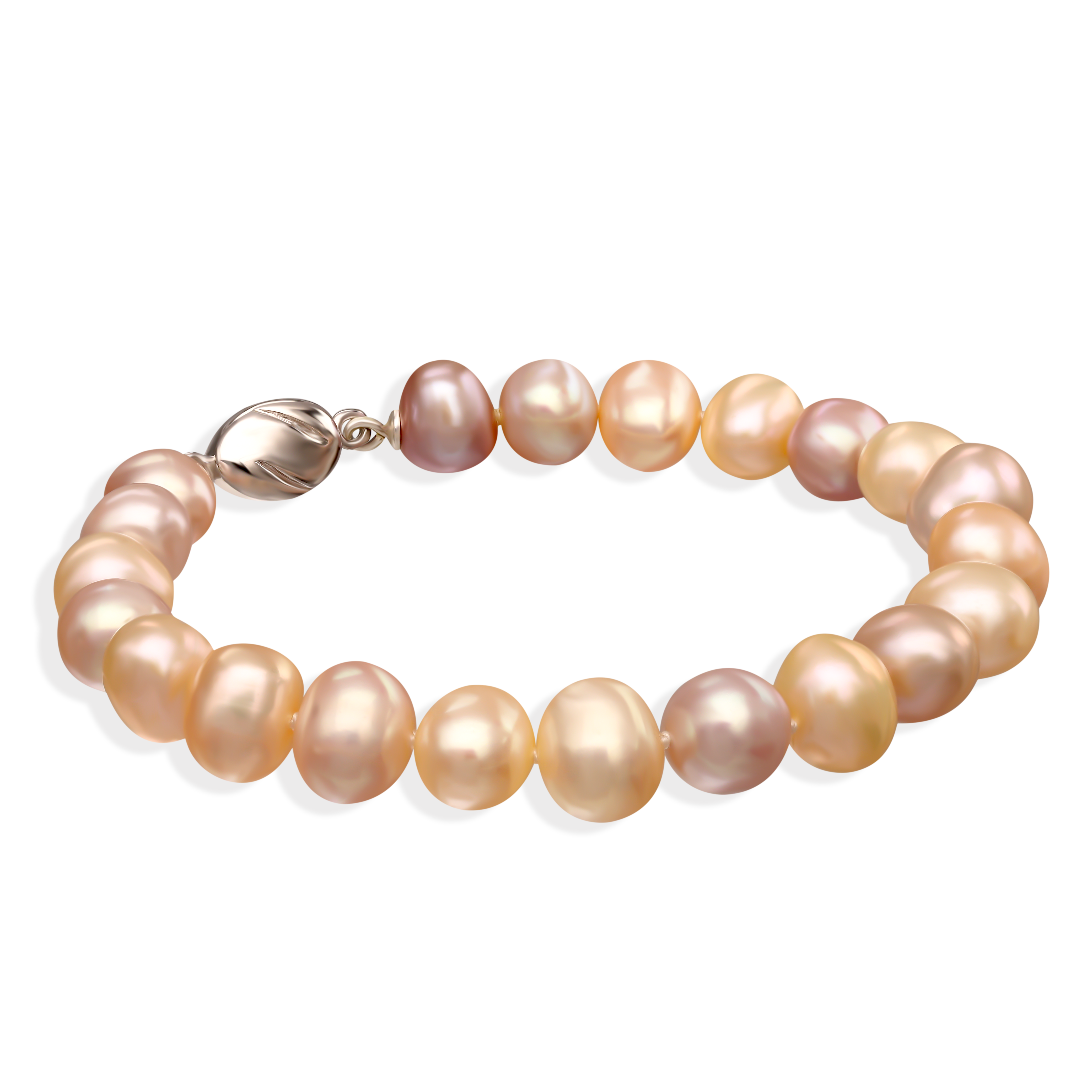 Bransoleta ze srebrnym zapięcie z wielokolorowymi perłami, próba 925