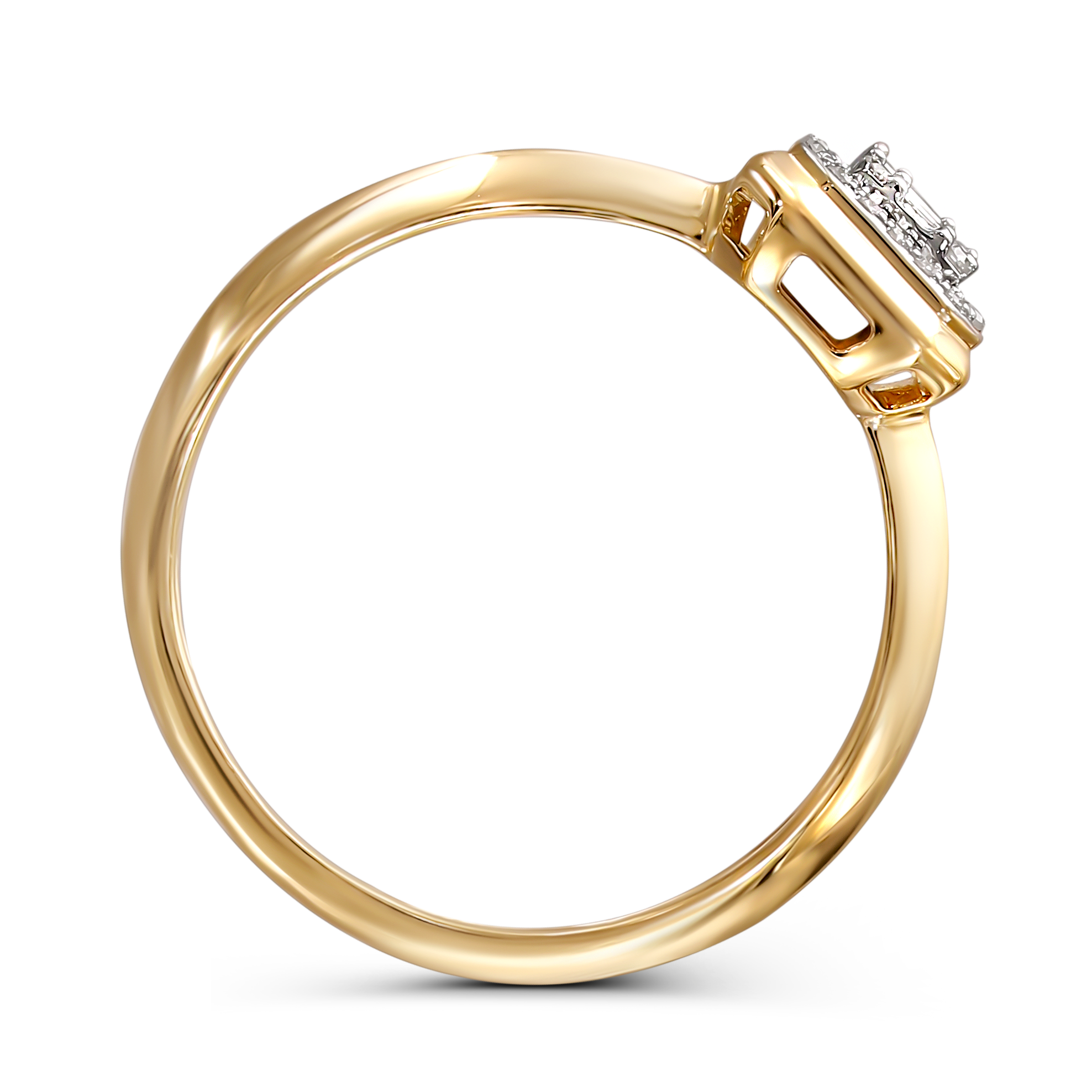 Pierścionek złoty z diamentami naturalnymi 0.14 ct, próba 585
