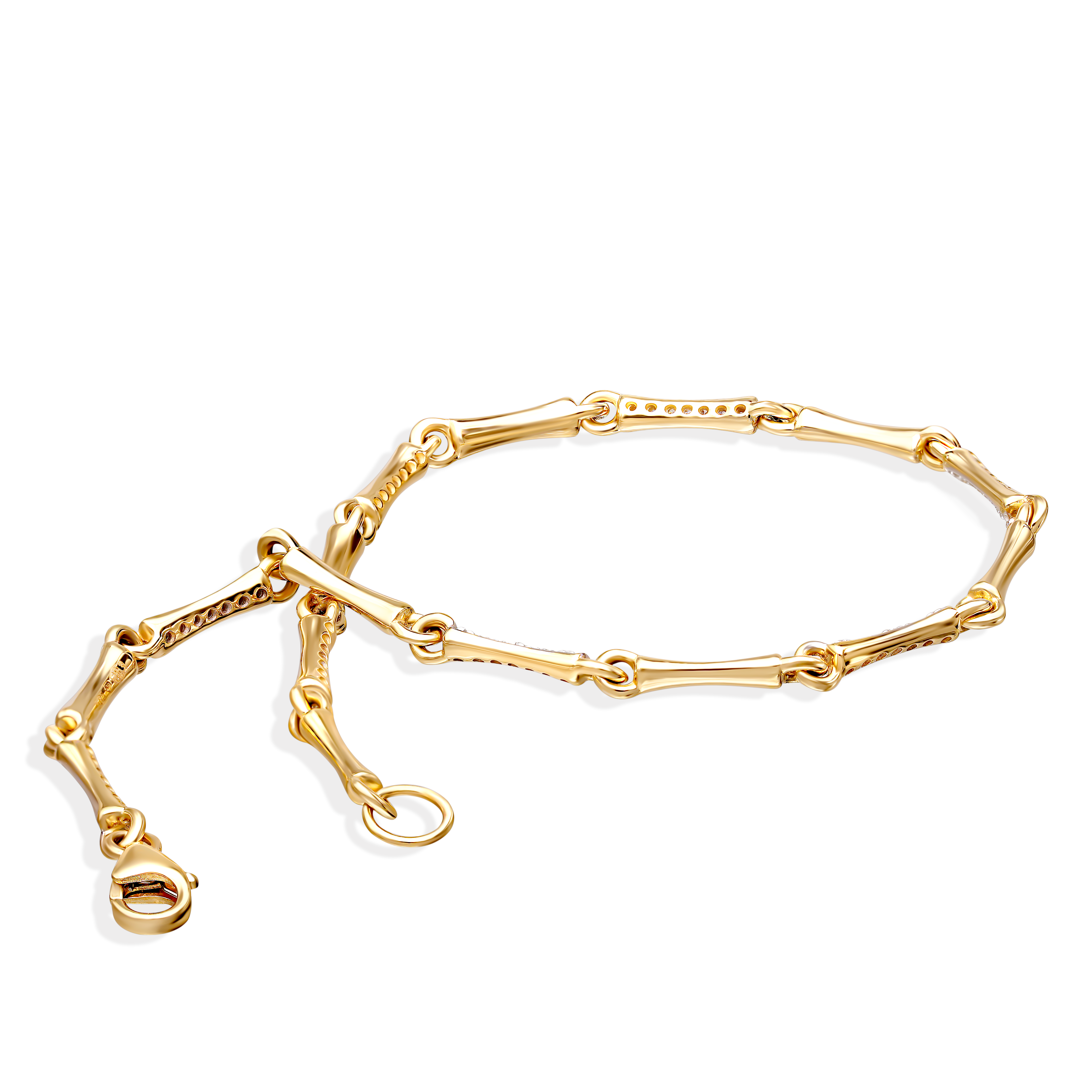 Bransoletka złota z diamentami naturalnymi 0.19 ct, próba 585